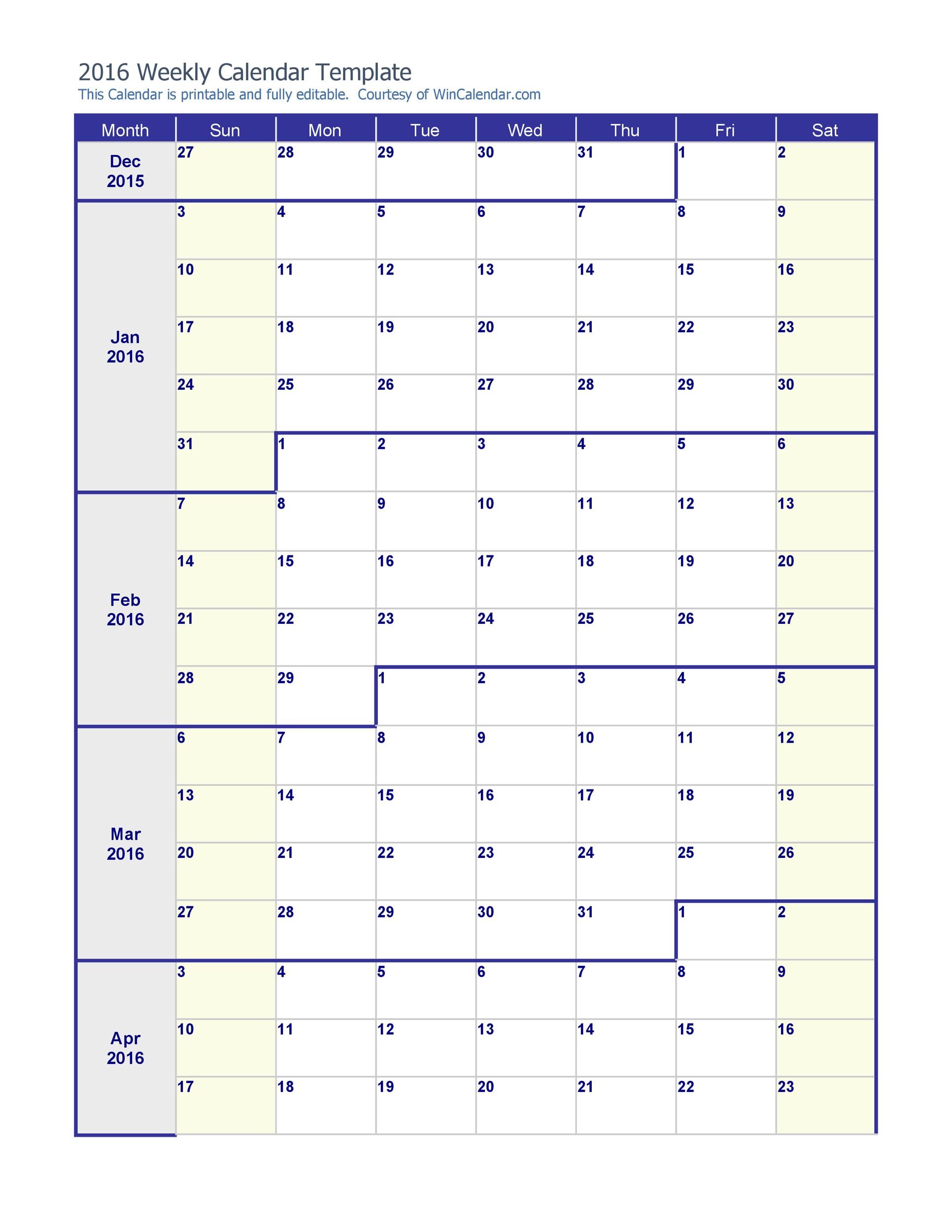 26-blank-weekly-calendar-templates-pdf-excel-word-templatelab