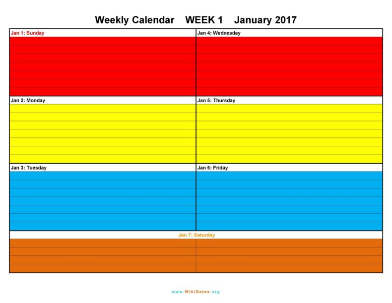 26 Blank Weekly Calendar Templates [PDF, Excel, Word] ᐅ TemplateLab