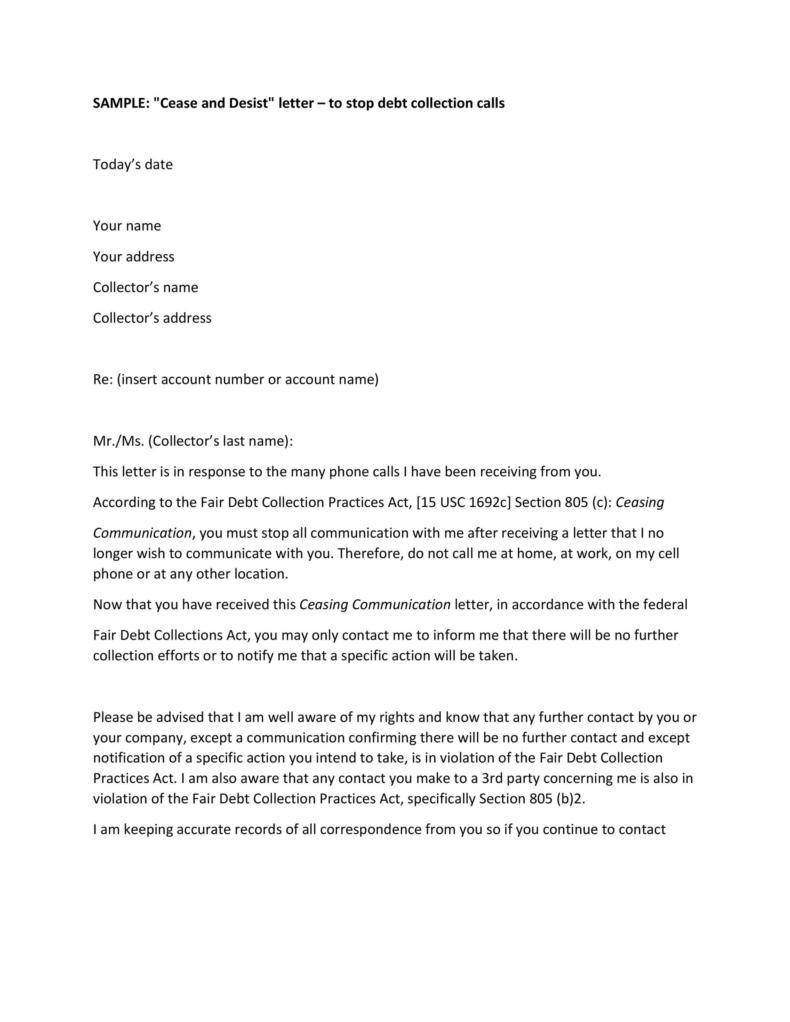 30 Cease And Desist Letter Templates [free] ᐅ Templatelab