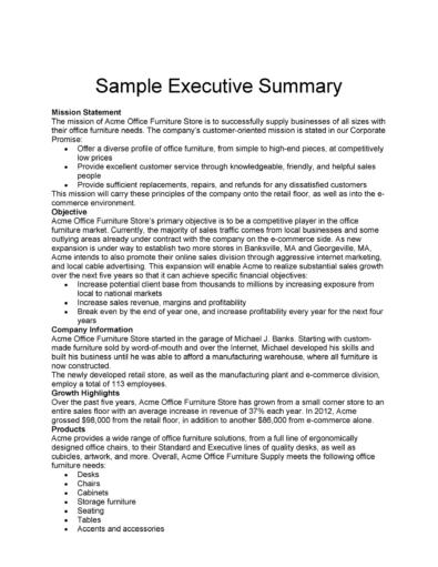 summary of business about us template