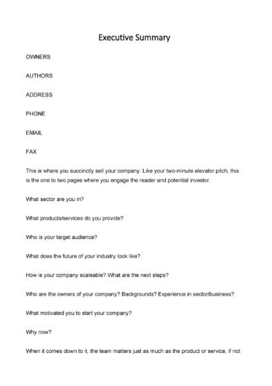 Free Executive Summary Template 31