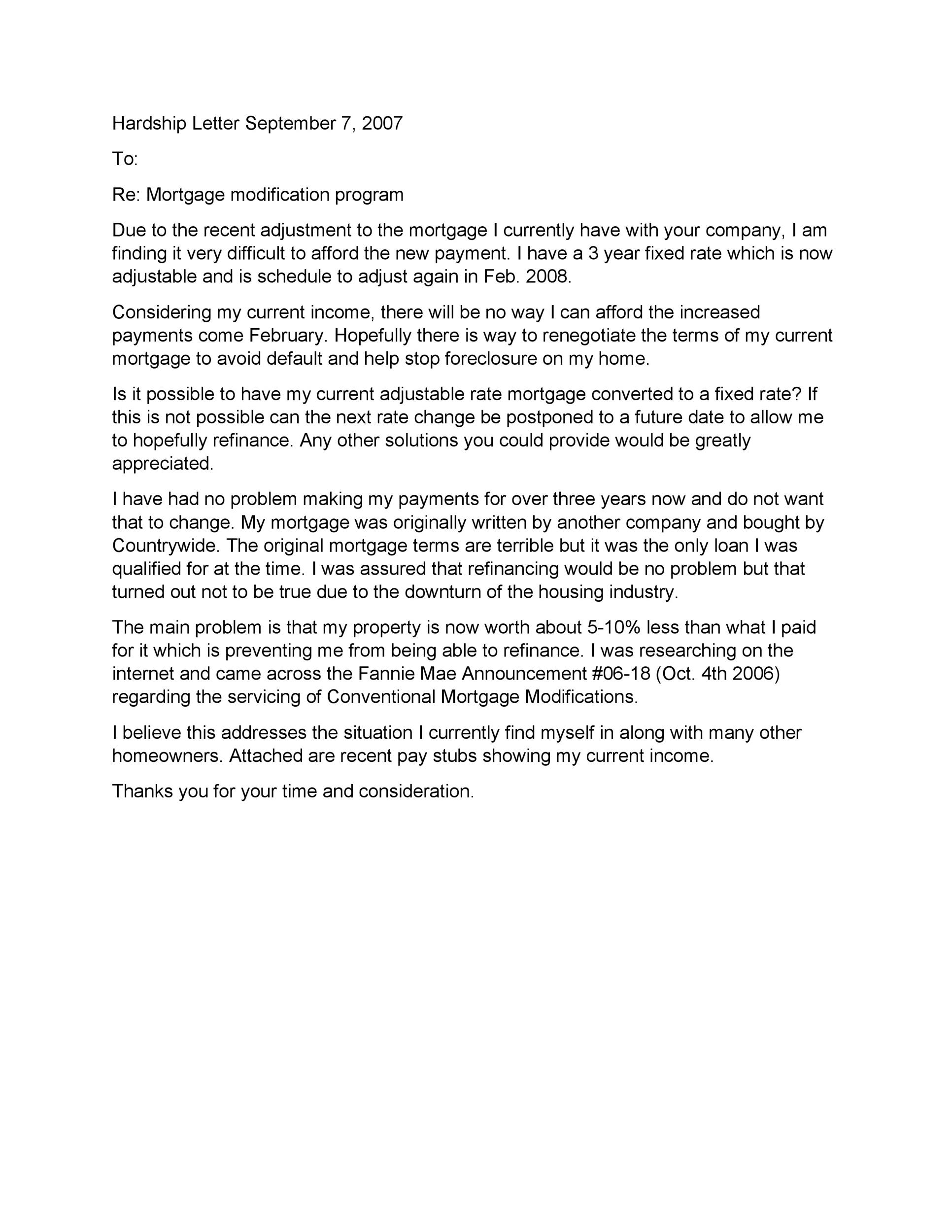 Mortgage Hardship Letter Sample Pdf from templatelab.com