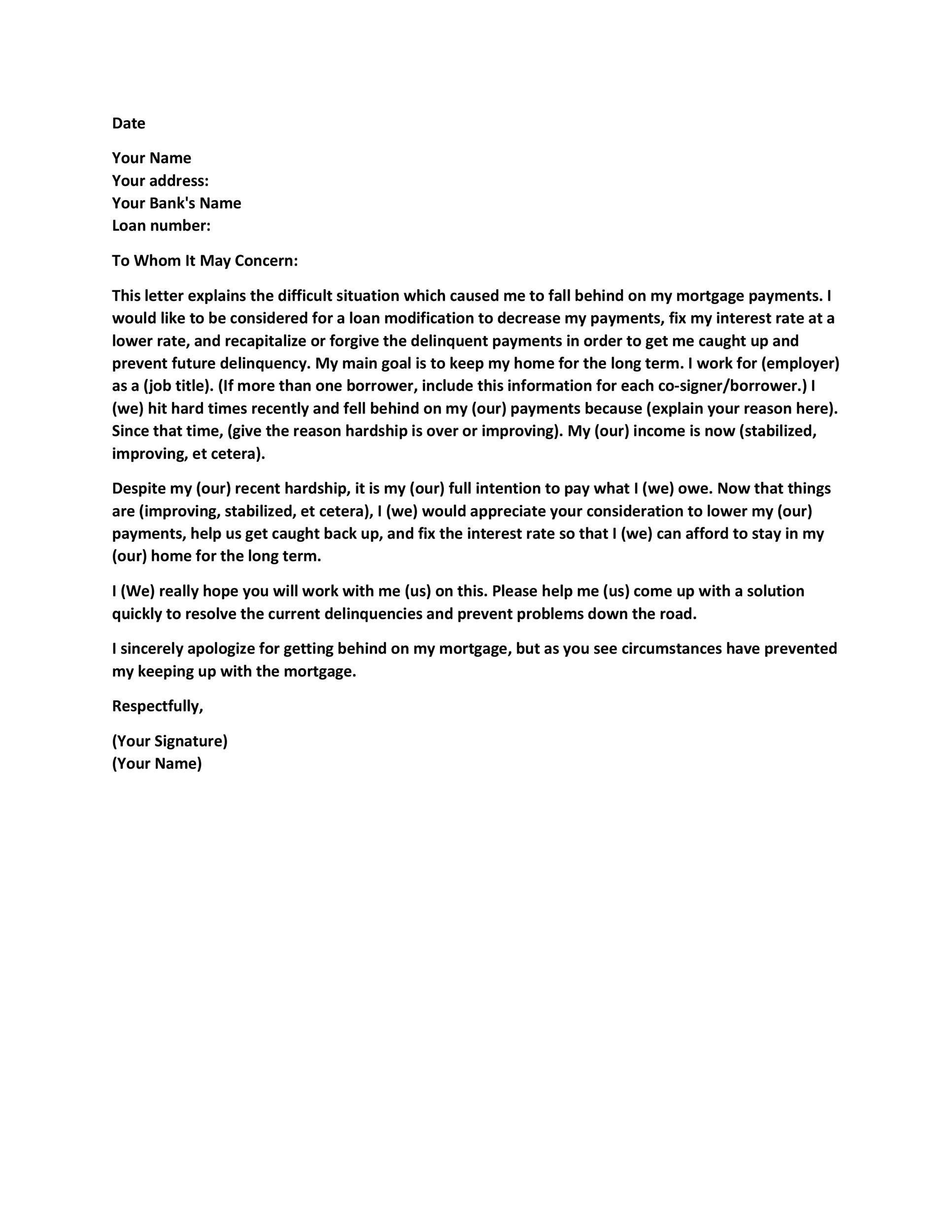 Hardship Letter To Bank from templatelab.com
