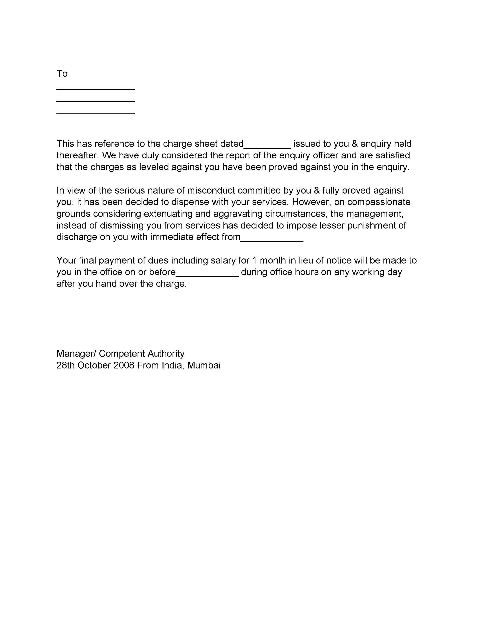 Free Termination Letter Template 08