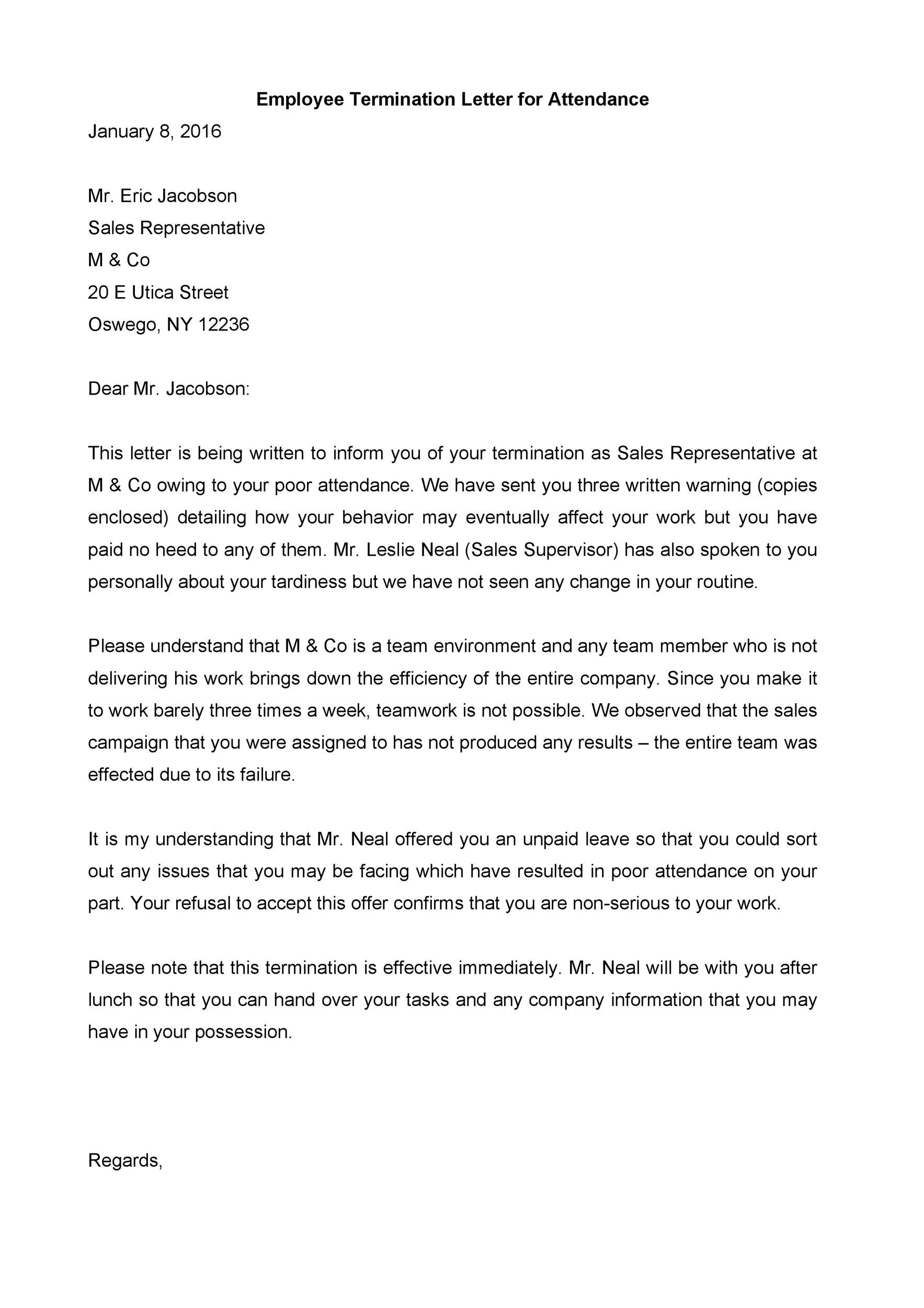 Free Termination Letter Template 11