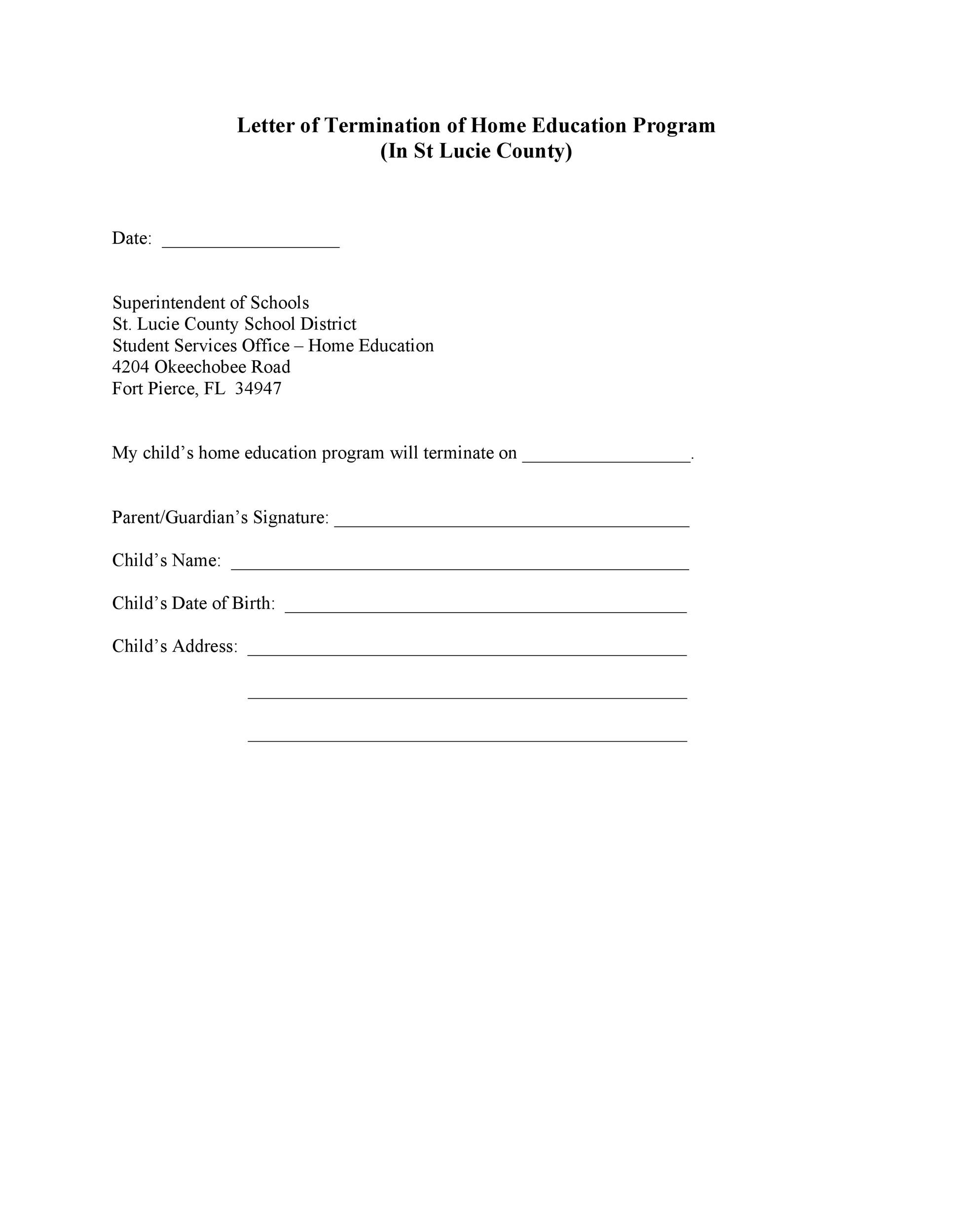 Free Termination Letter Template 29