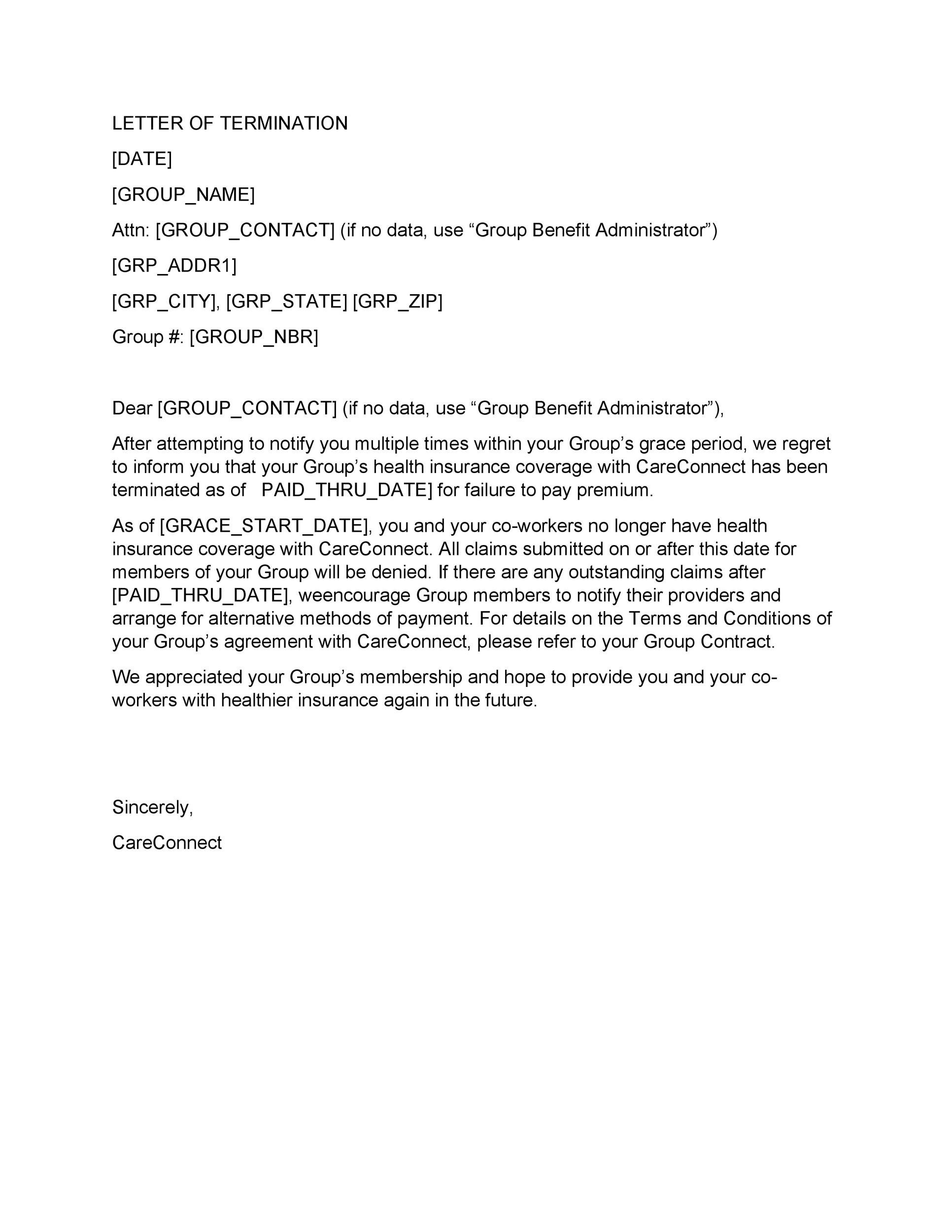 Free Termination Letter Template 33