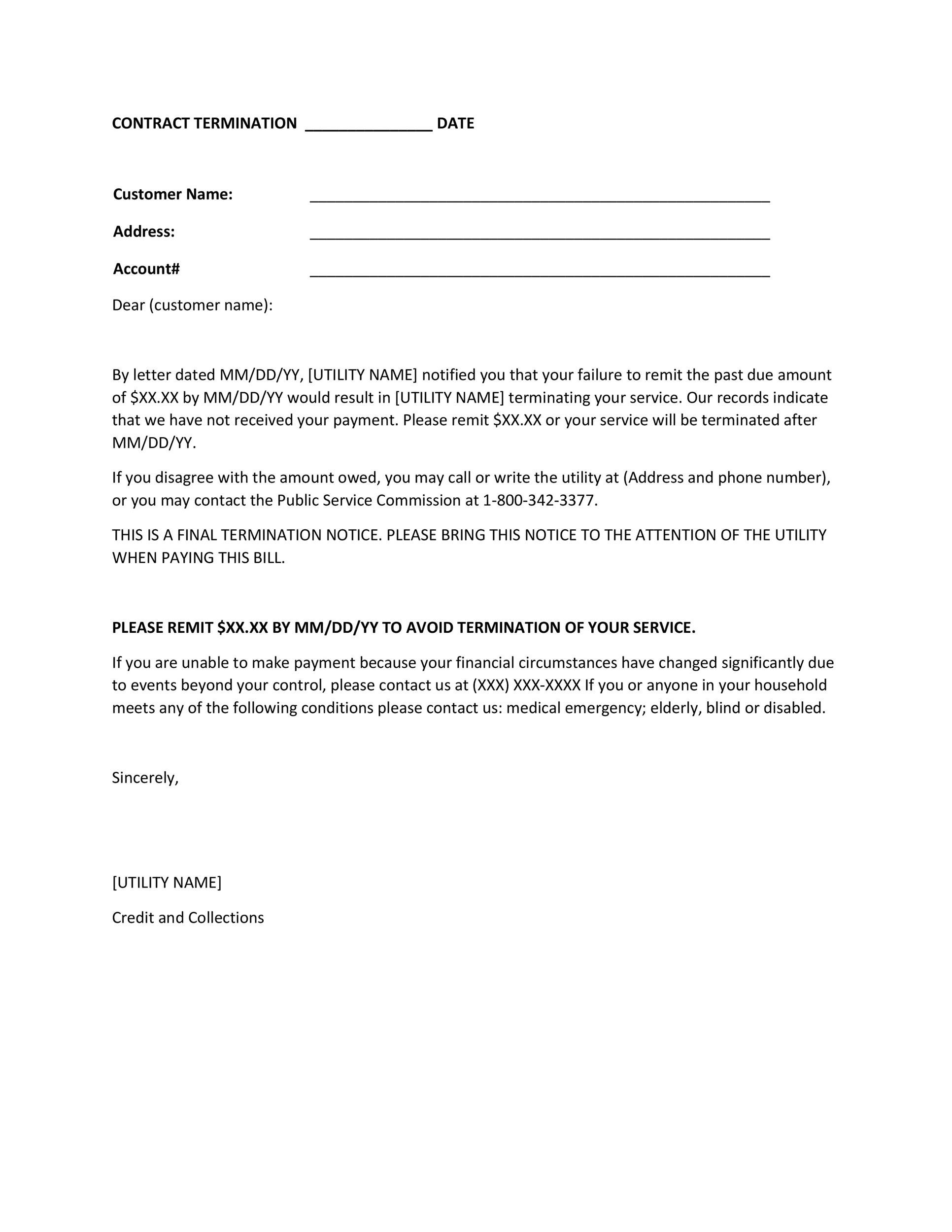 Sample Letter Of Termination Of Service Agreement from templatelab.com