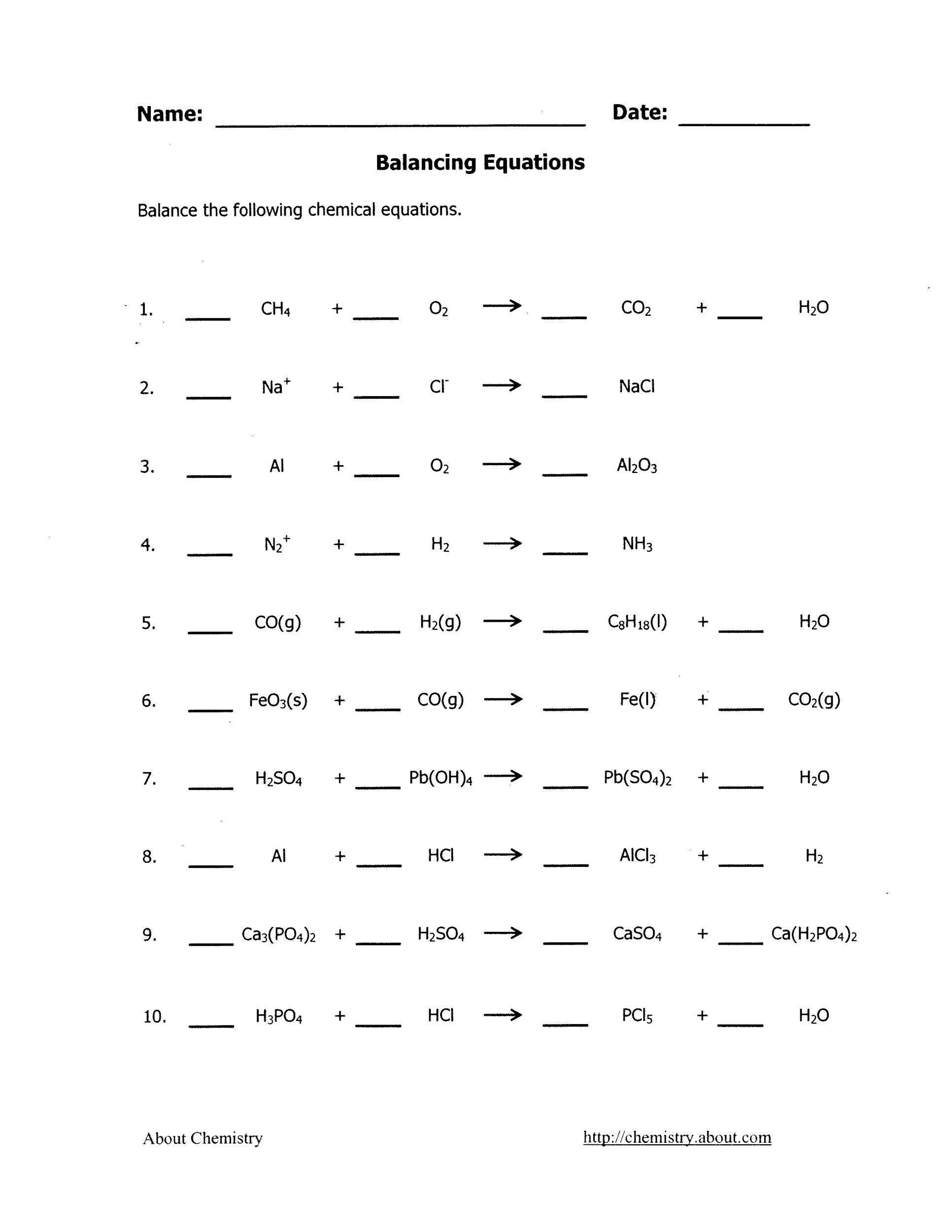 Free balancing equations 21