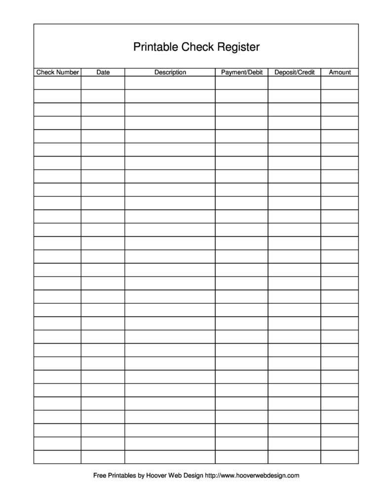 printable checkbook register calendar