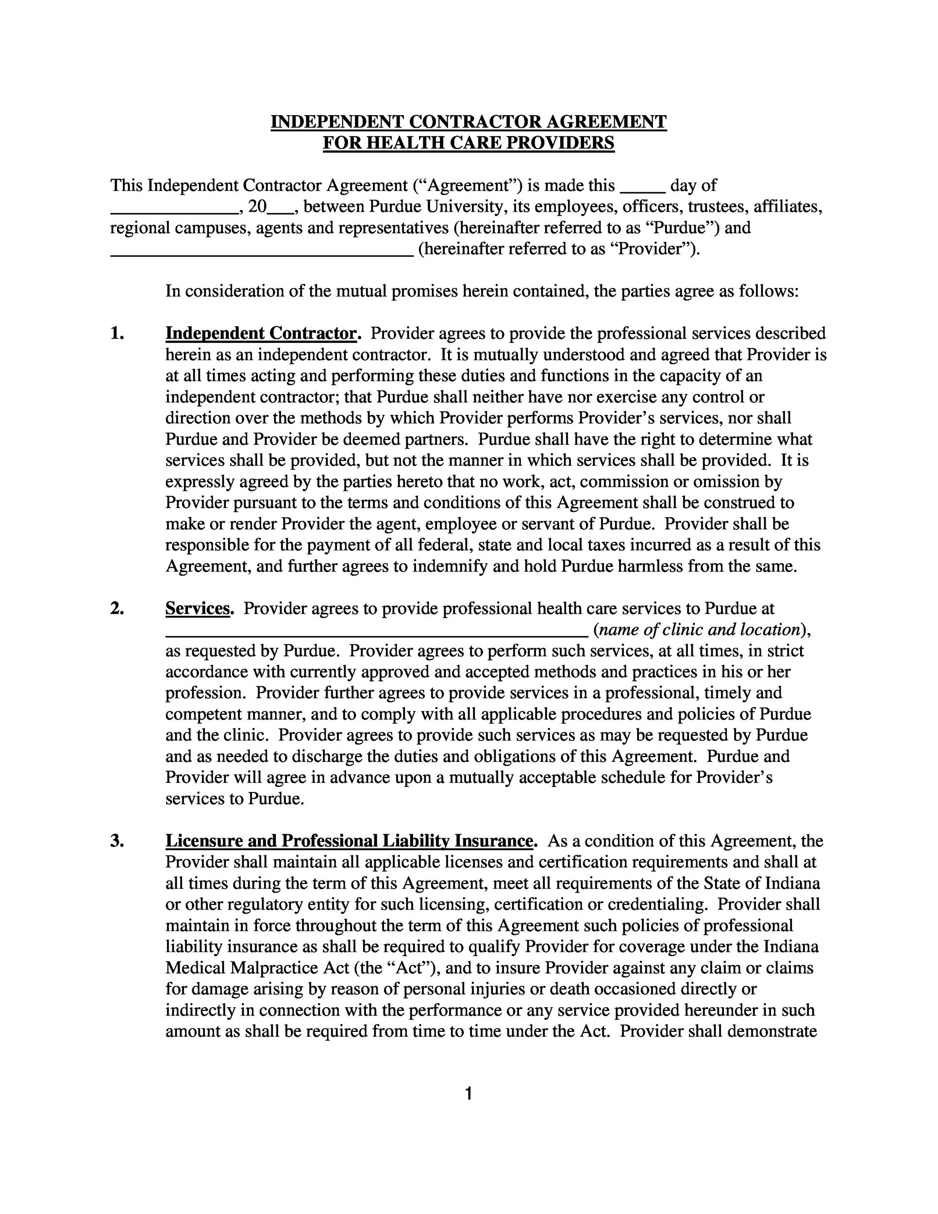 Free independent contractor agreement 05
