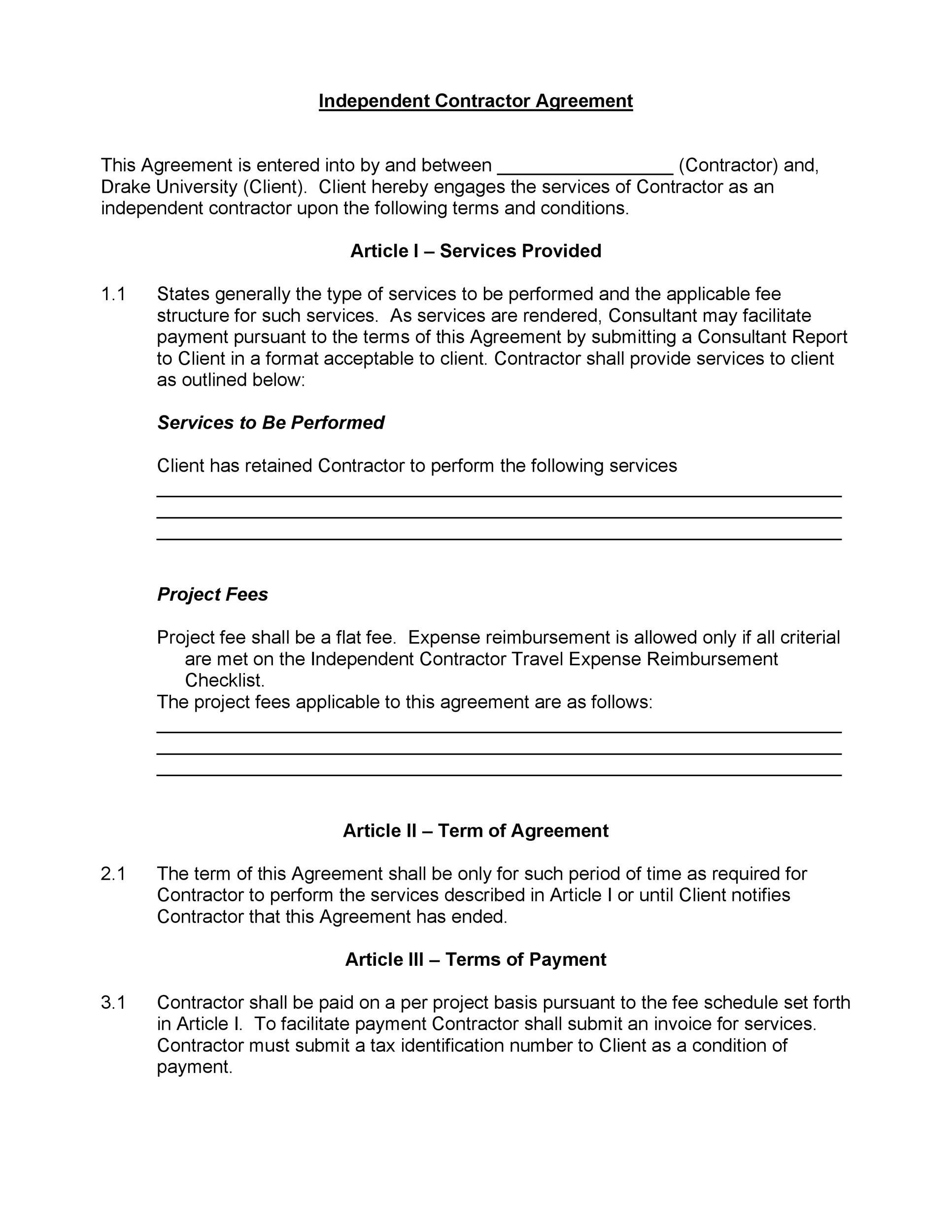 Free independent contractor agreement 17