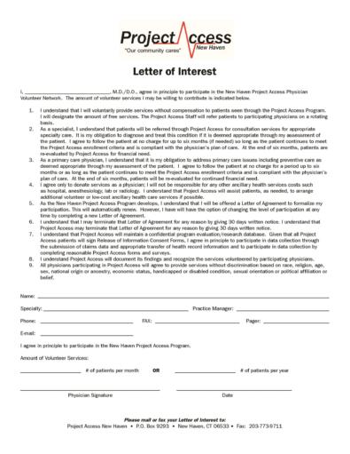 Letter of Interest