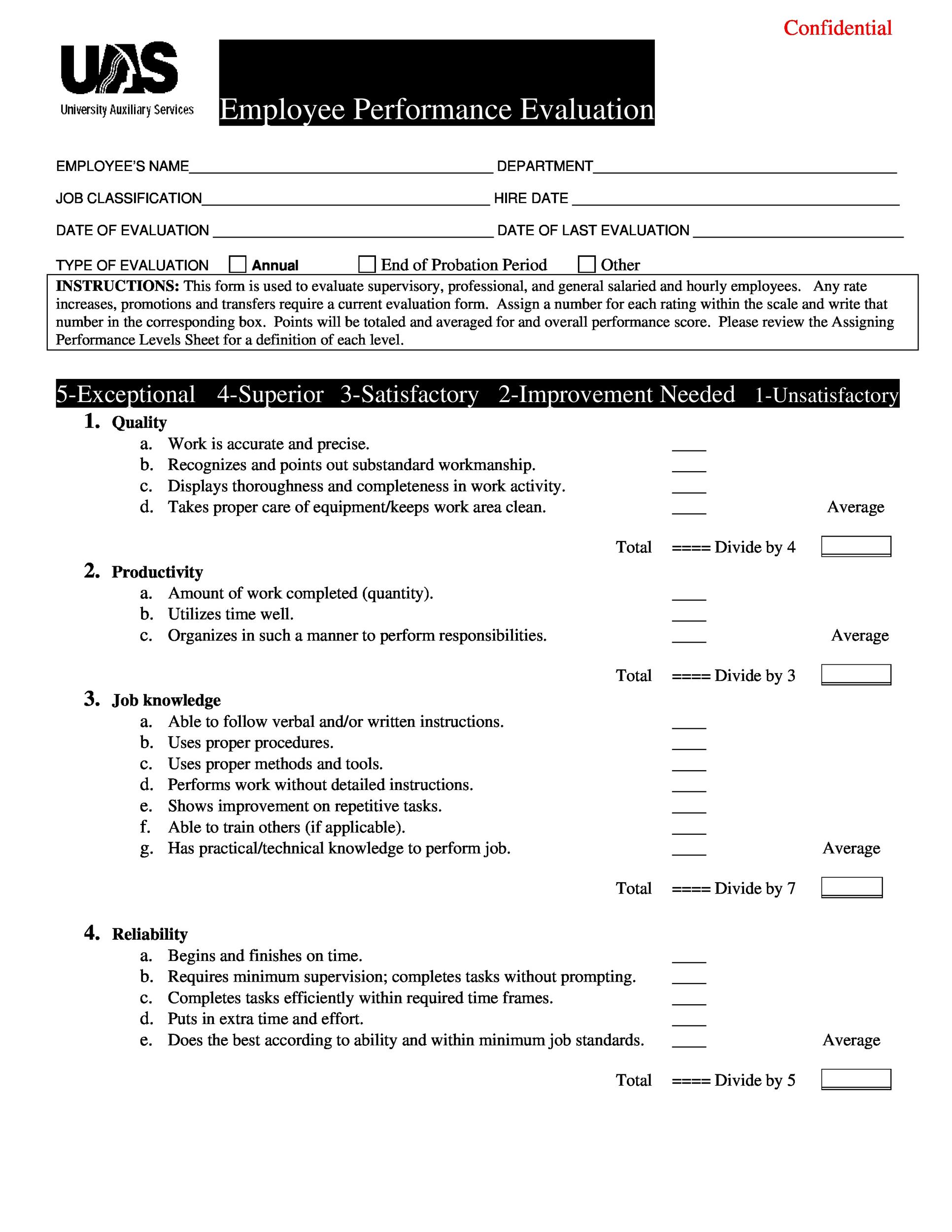 21 Employee Evaluation Forms & Performance Review Examples