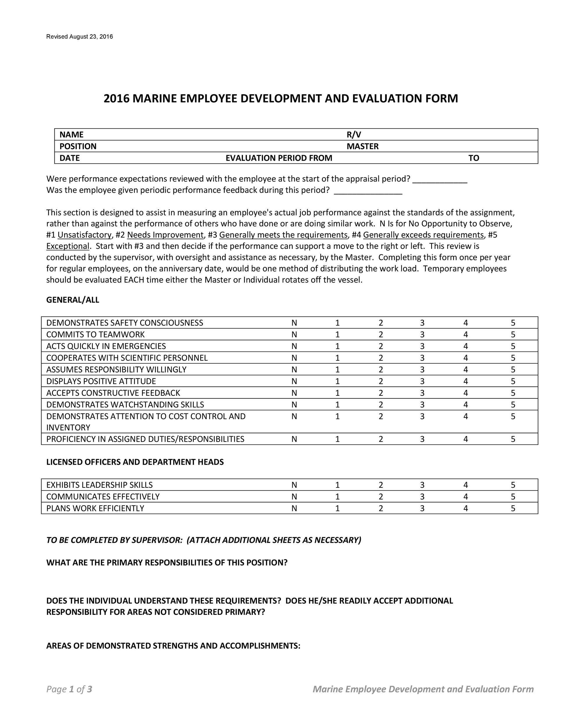 Ejemplos gratuitos de evaluación de desempeño 46