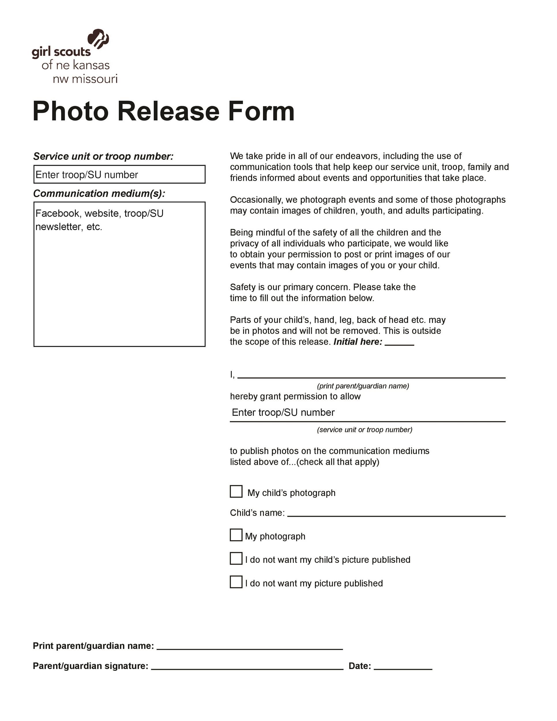 Free photo release form 17