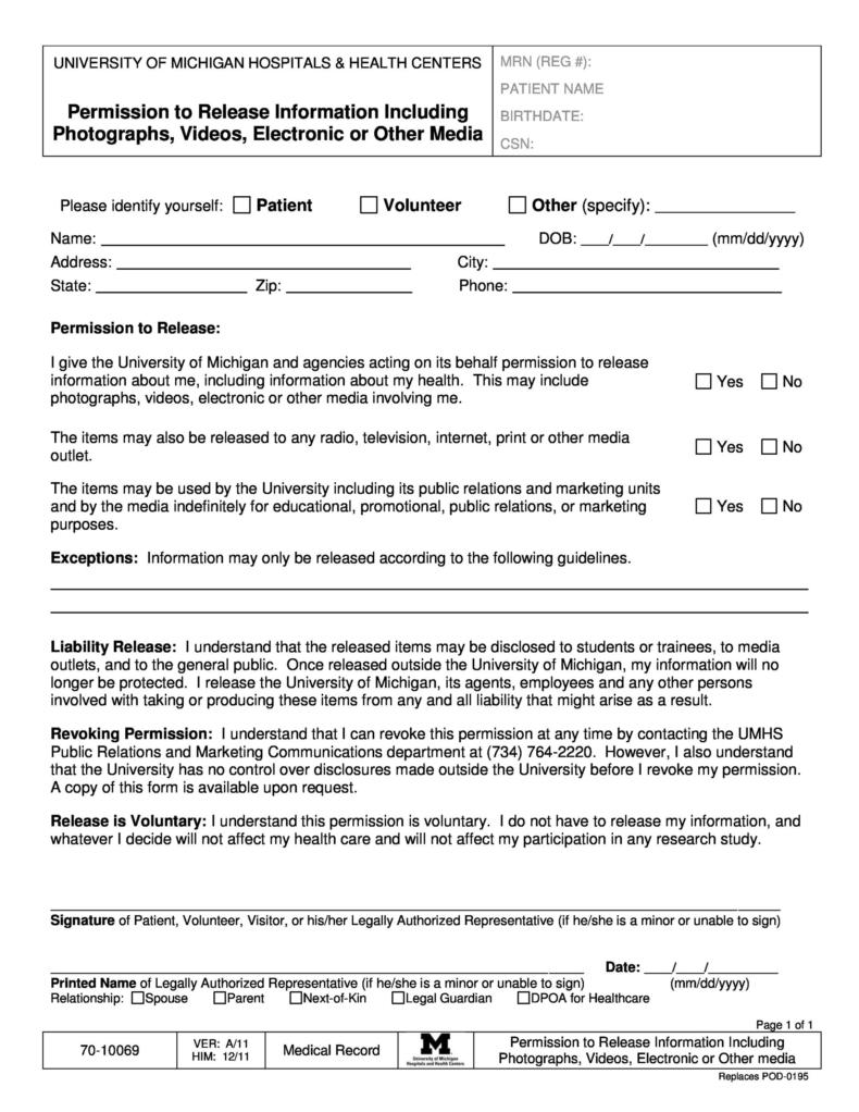 53 Standard Photo Release Forms [Free] ᐅ TemplateLab