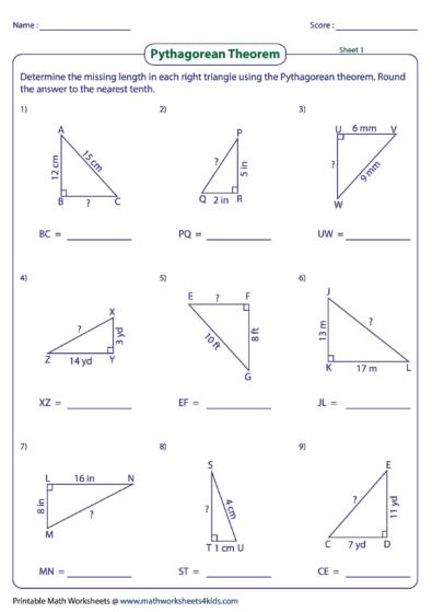 lesson 3 homework practice the pythagorean theorem