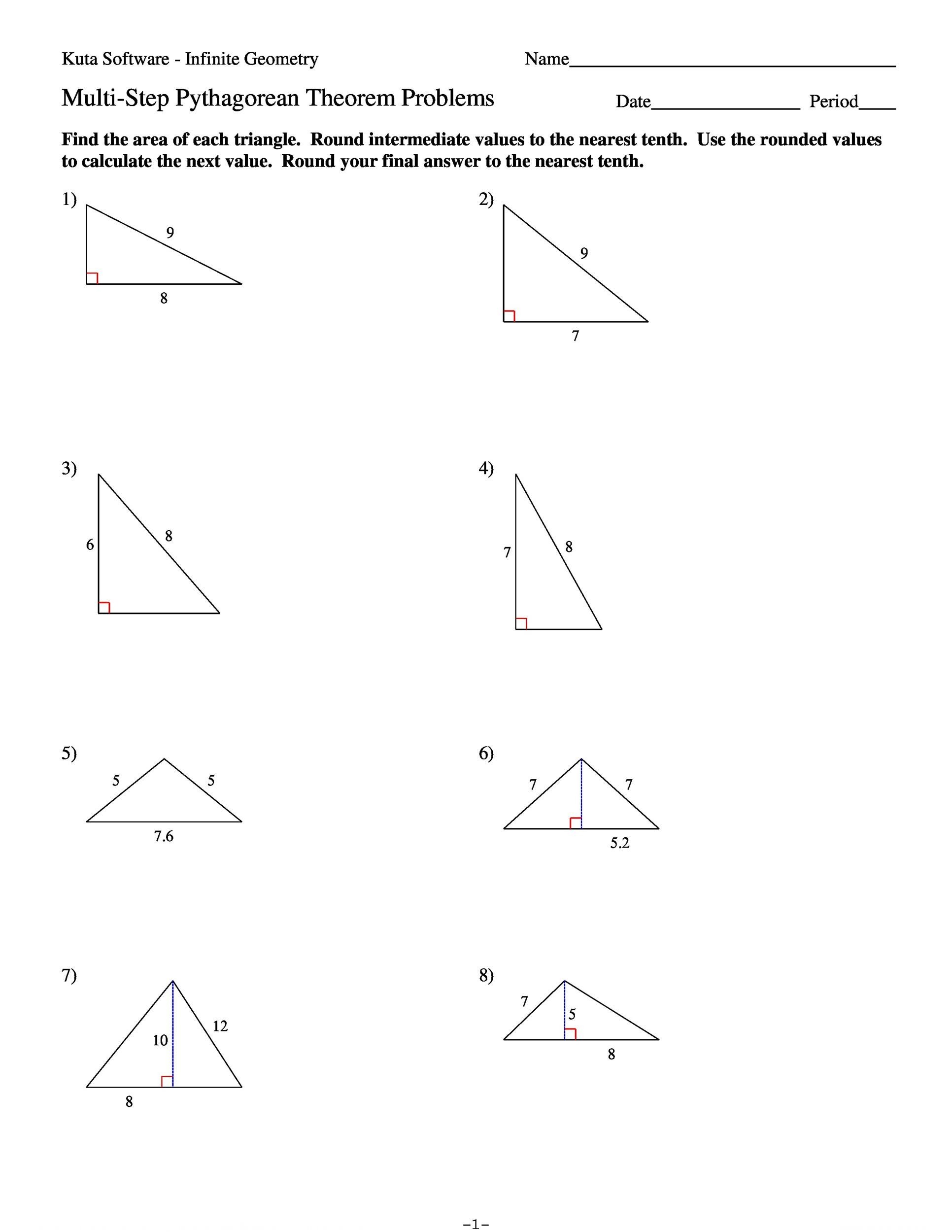 pythagorean theorem problem solving practice
