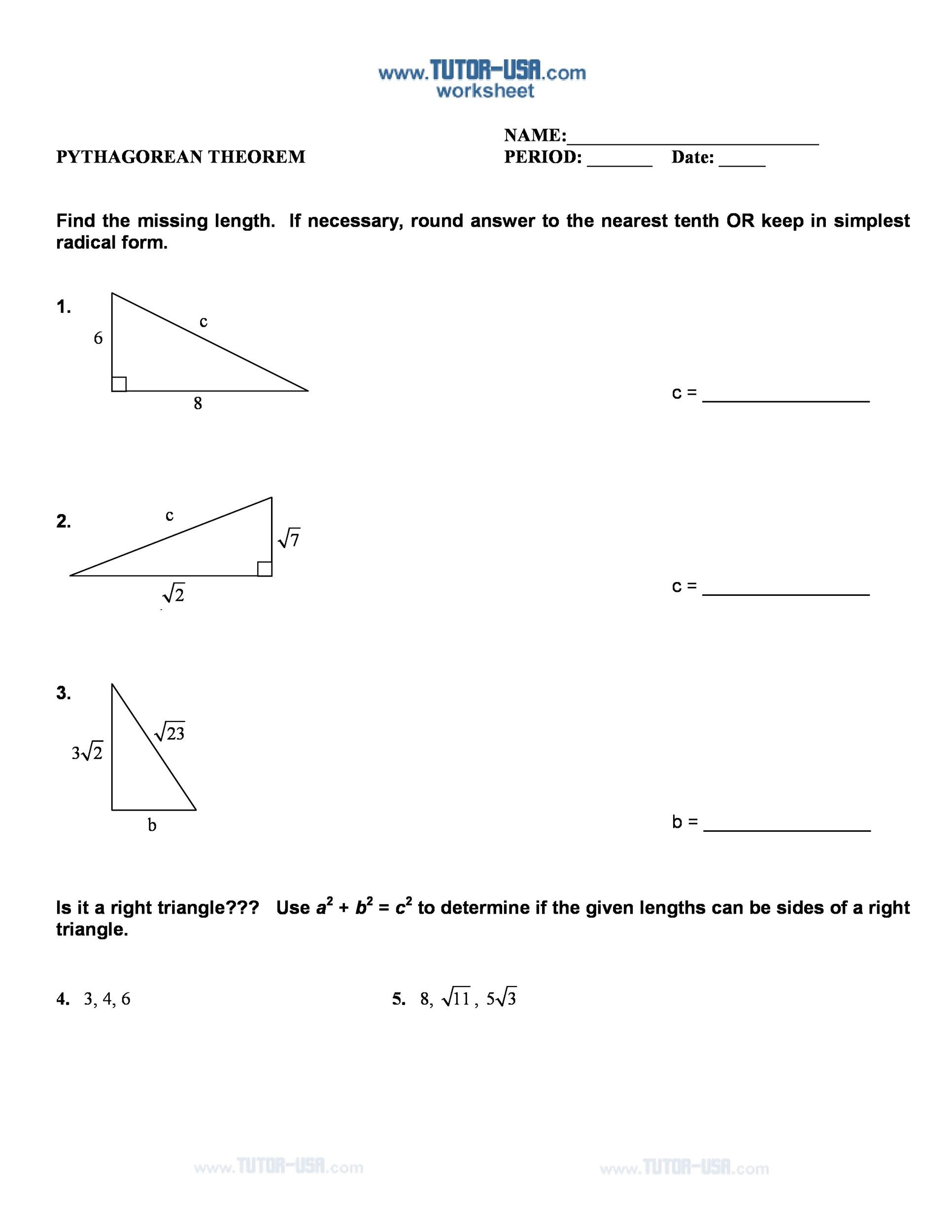 Pythagoras Theorem Worksheet Pdf – Pro Worksheet