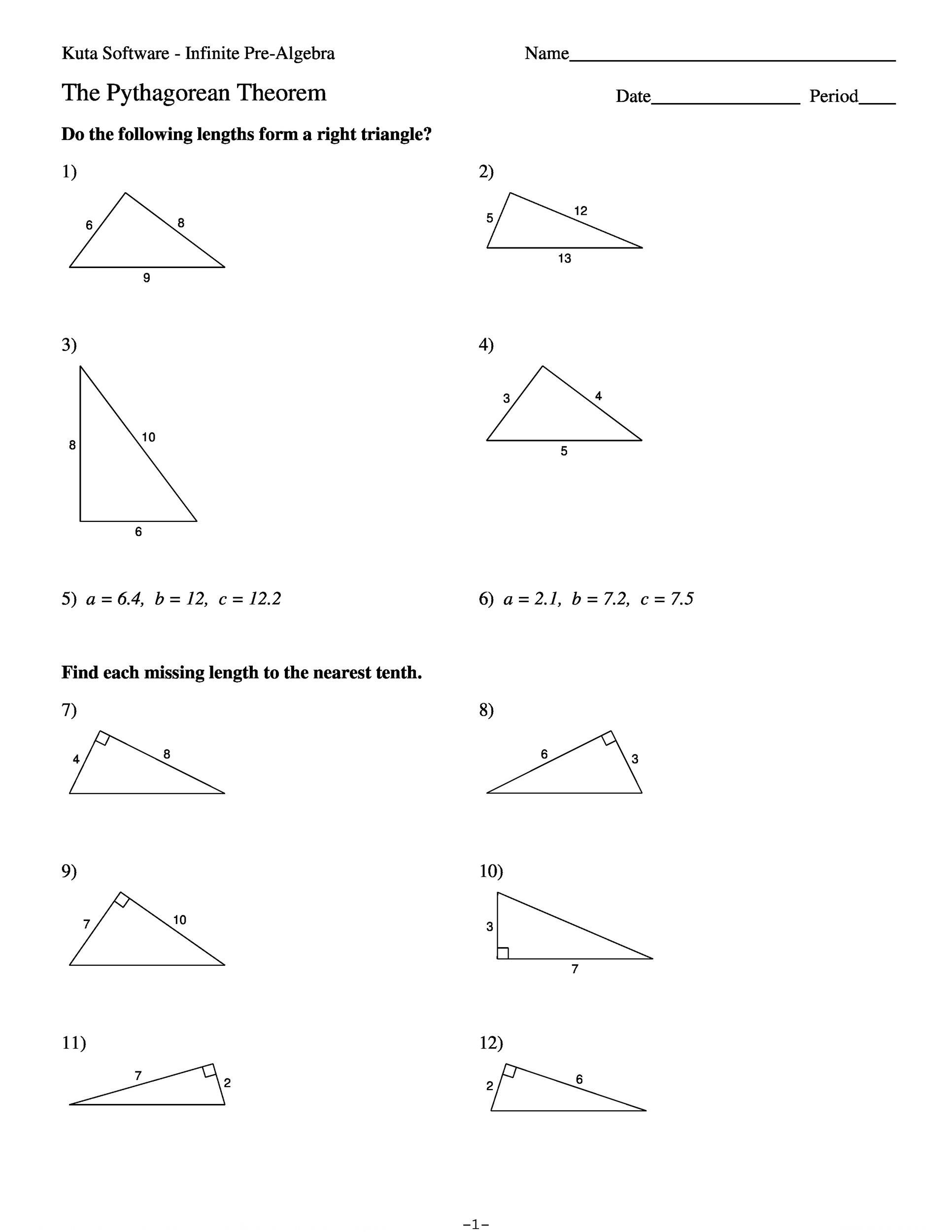 48 Pythagorean Theorem Worksheet with Answers [Word + PDF]