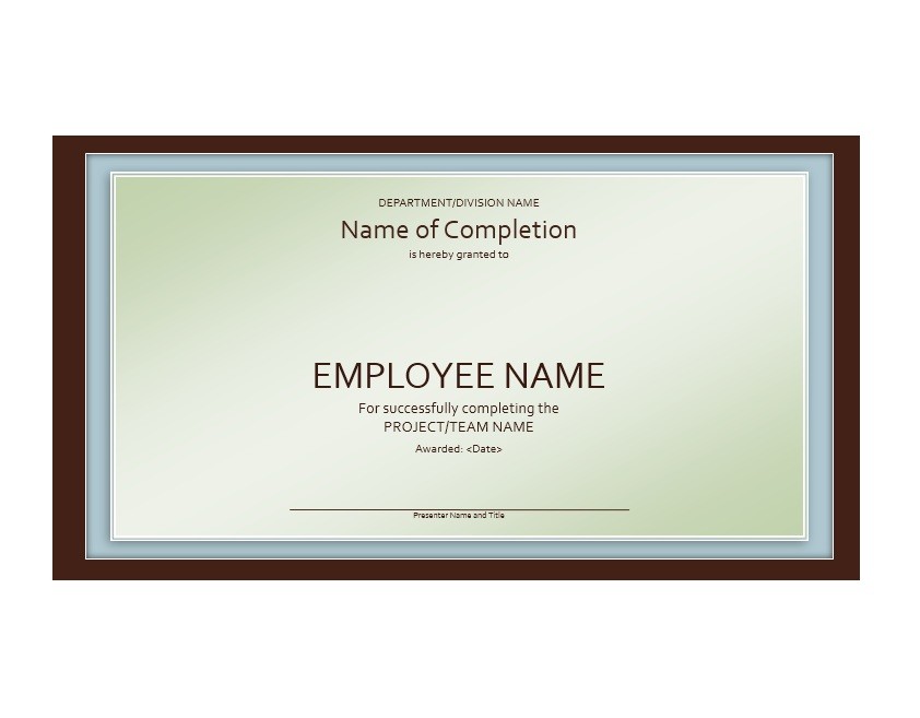 Free Certificate of Completion Template 27
