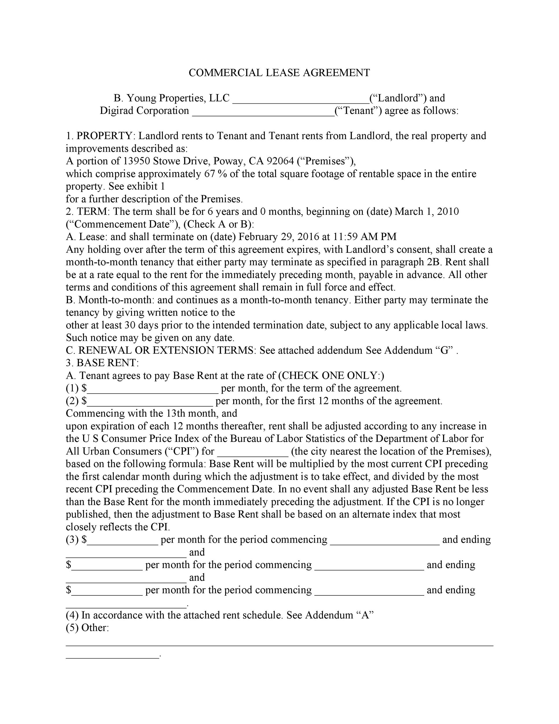 26 Free Commercial Lease Agreement Templates ᐅ Templatelab