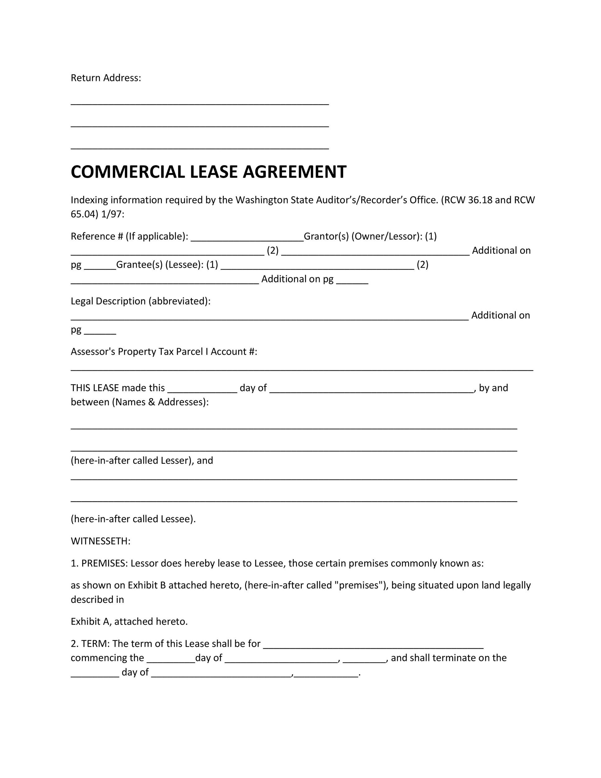 Free Printable Commercial Lease Forms Printable Forms Free Online