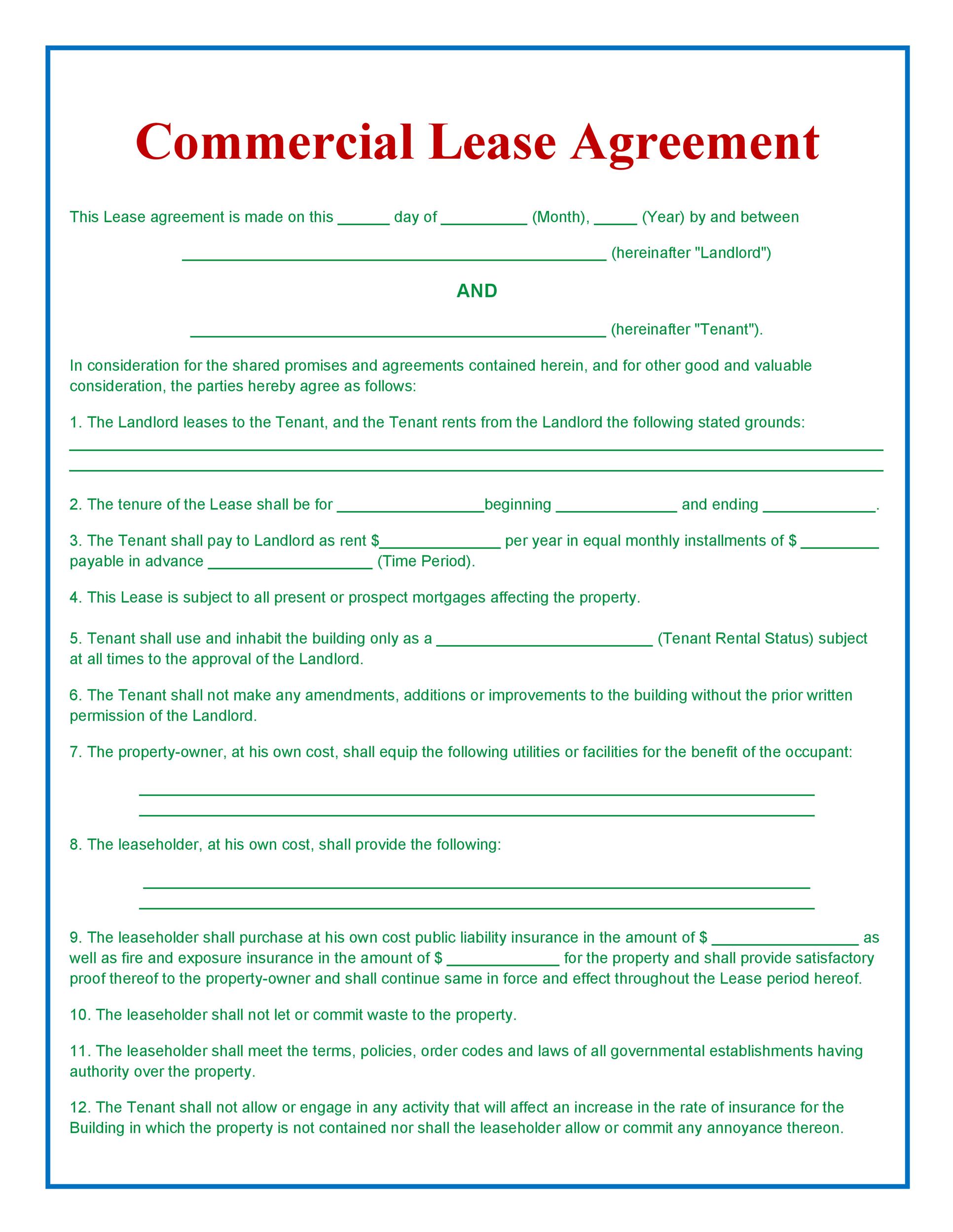 Commercial Lease Agreement Template 18