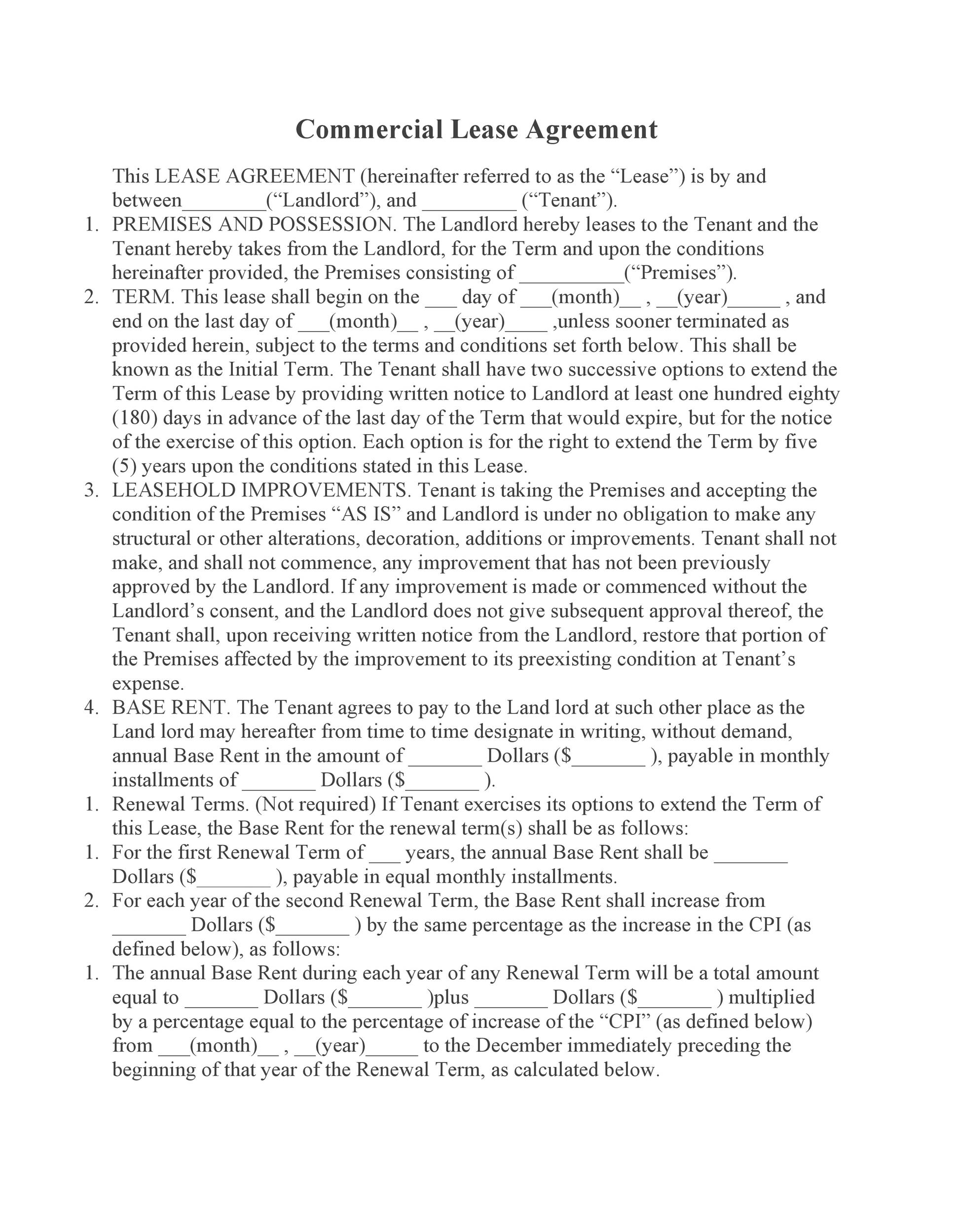 Free Commercial Lease Agreement Template 20