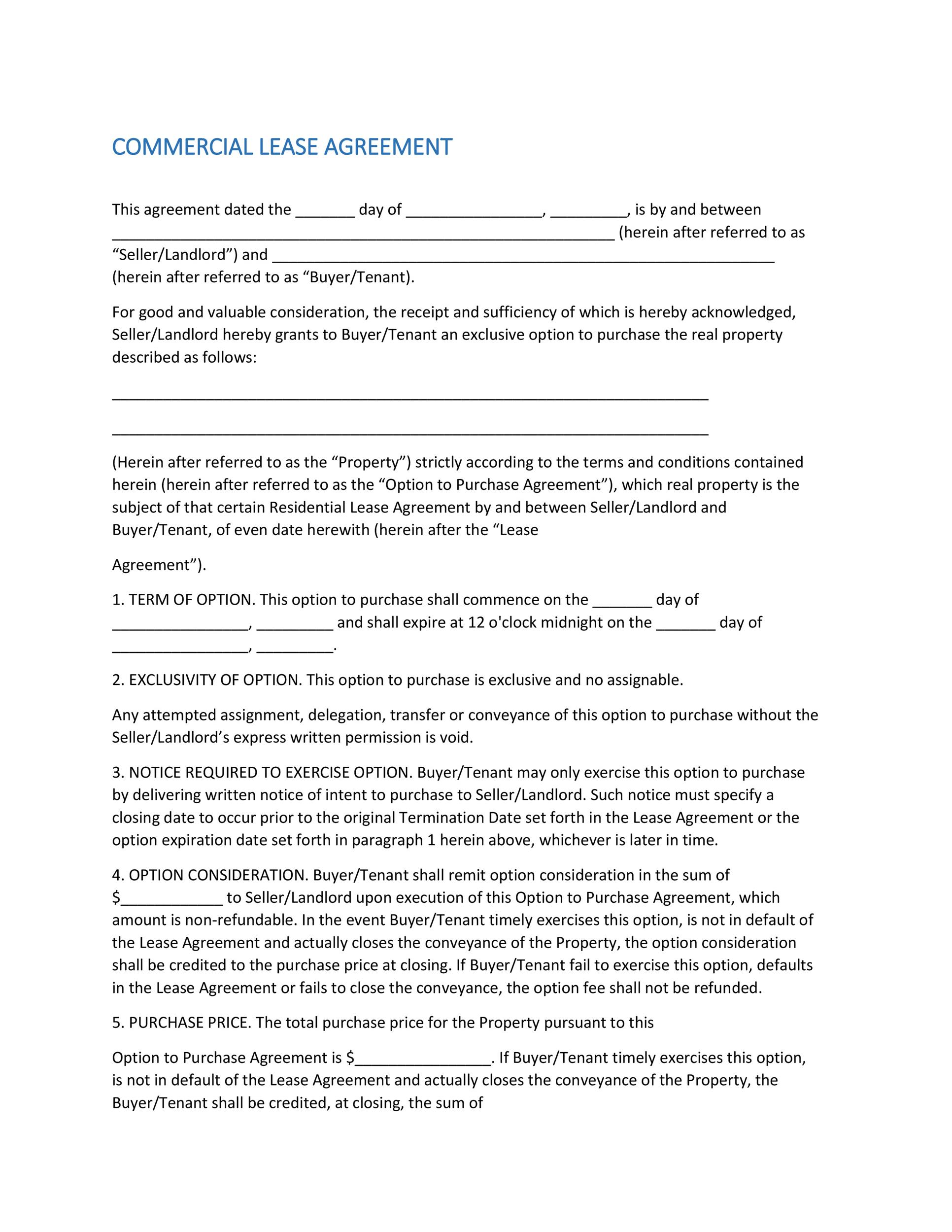 Free Commercial Lease Agreement Template 22