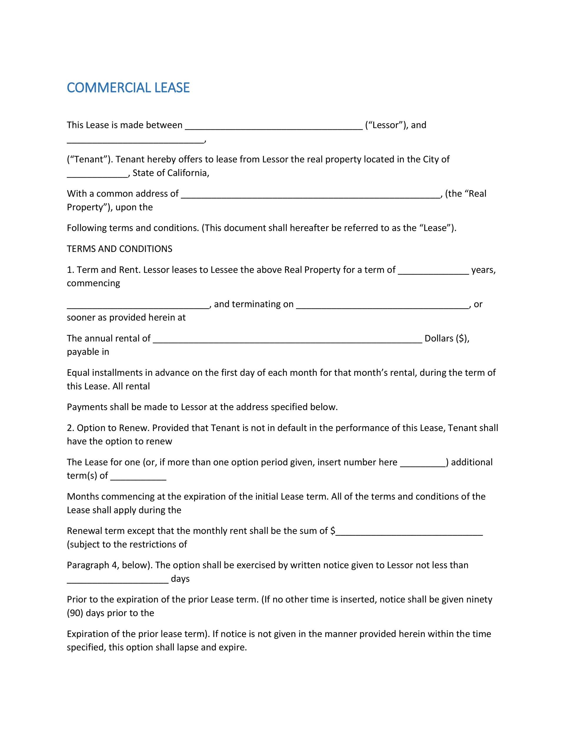 Free Commercial Lease Agreement Template 24