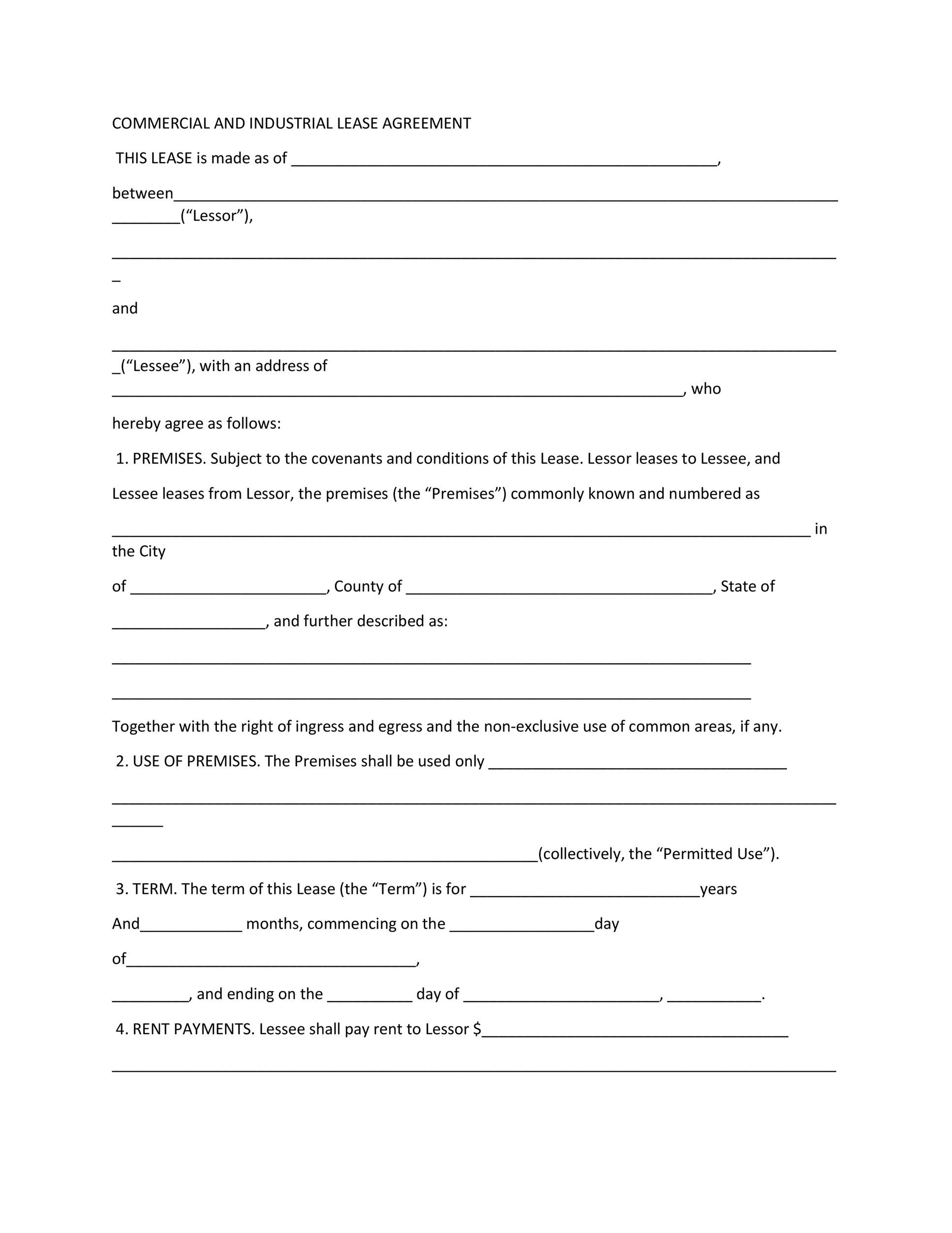27 Free Commercial Lease Agreement Templates TemplateLab