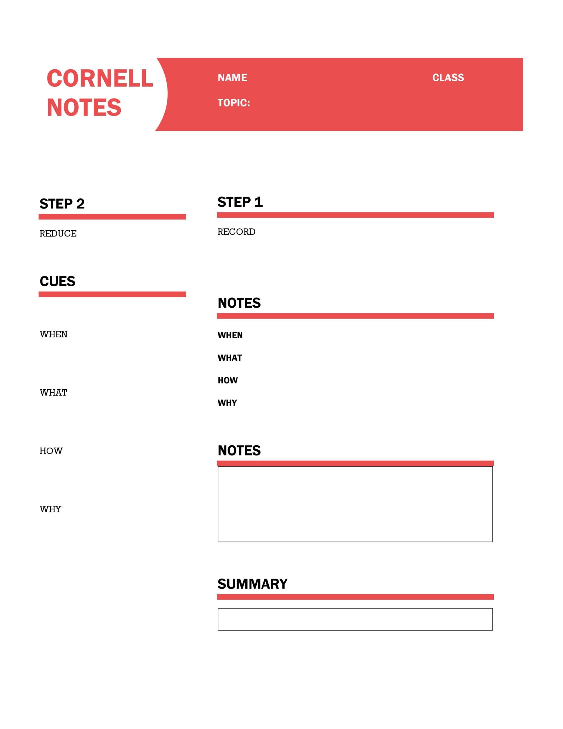 Free Cornell Notes Template 20