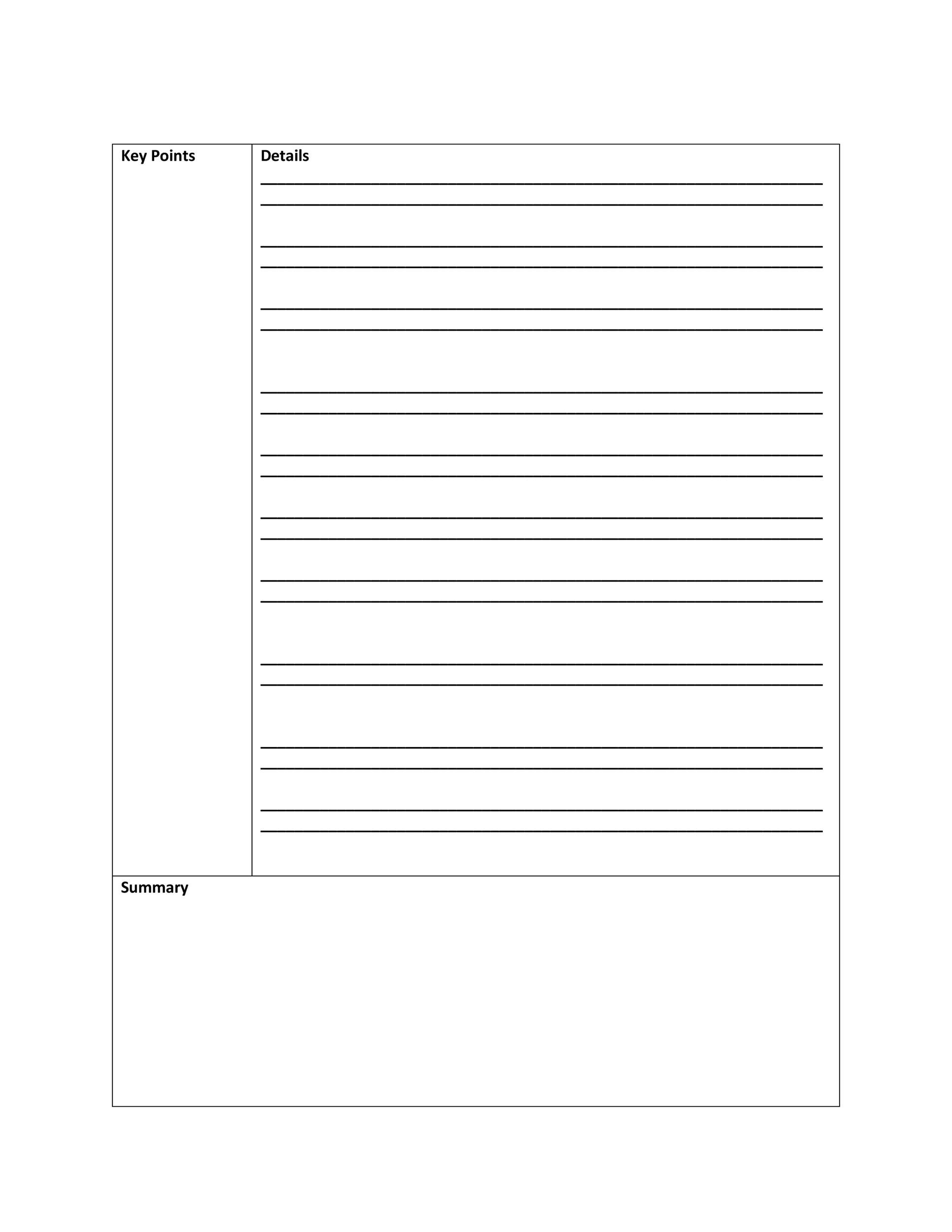 Free Cornell Notes Template 36