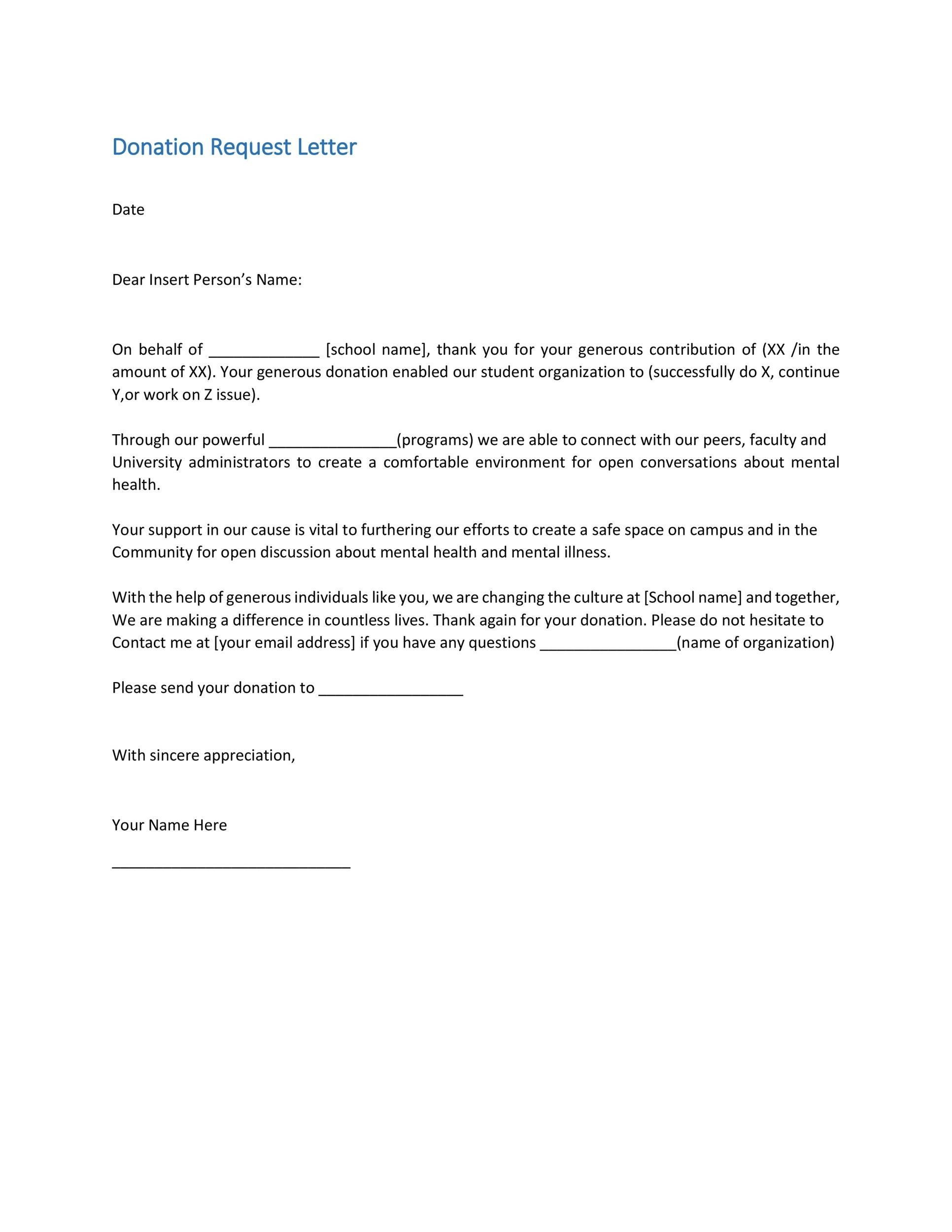 sample letter of request for gratuity