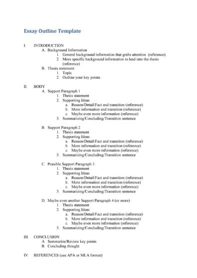 37 Outstanding Essay Outline Templates (Argumentative, Narrative ...