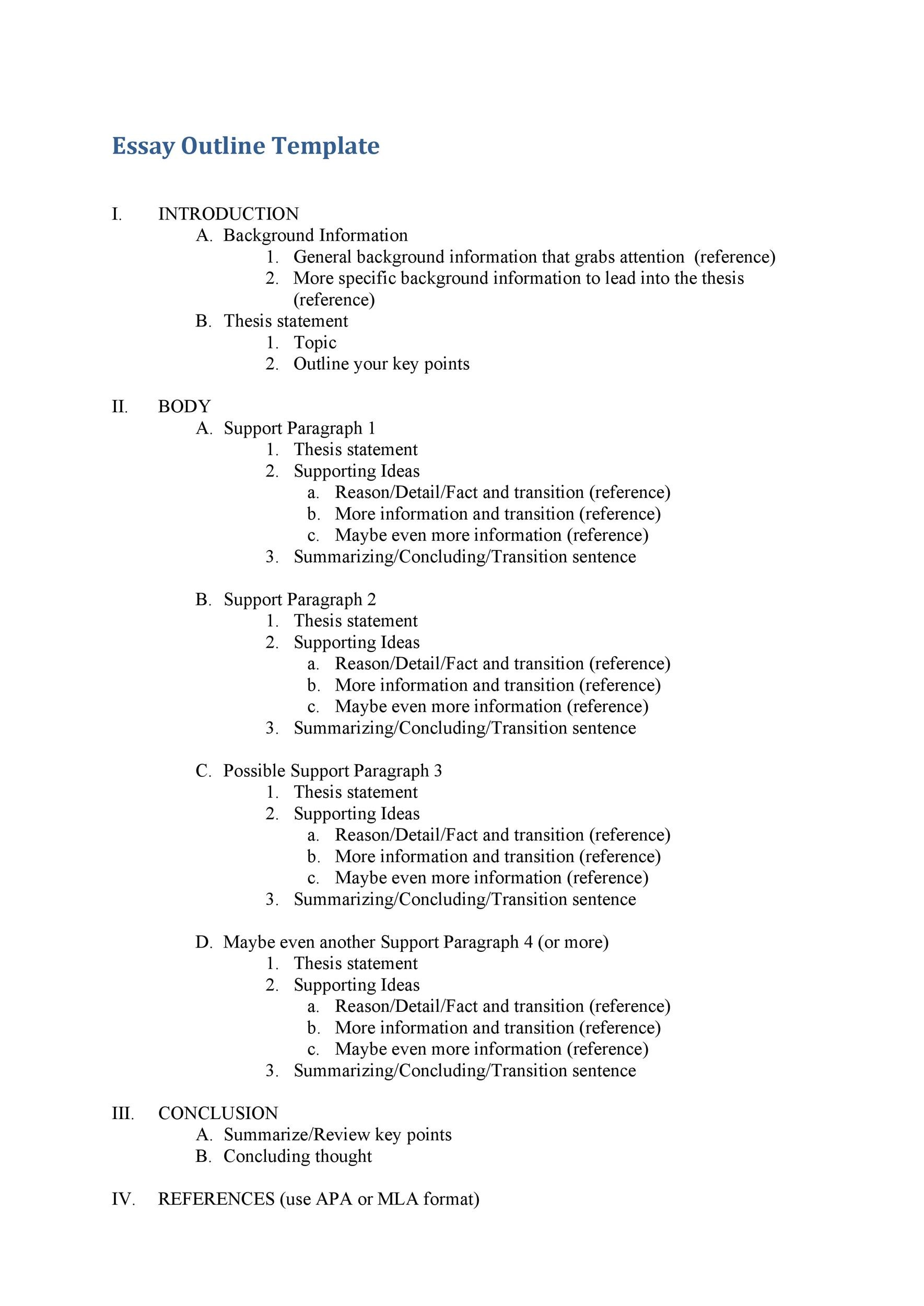 37 Outstanding Essay Outline Templates (Argumentative, Narrative