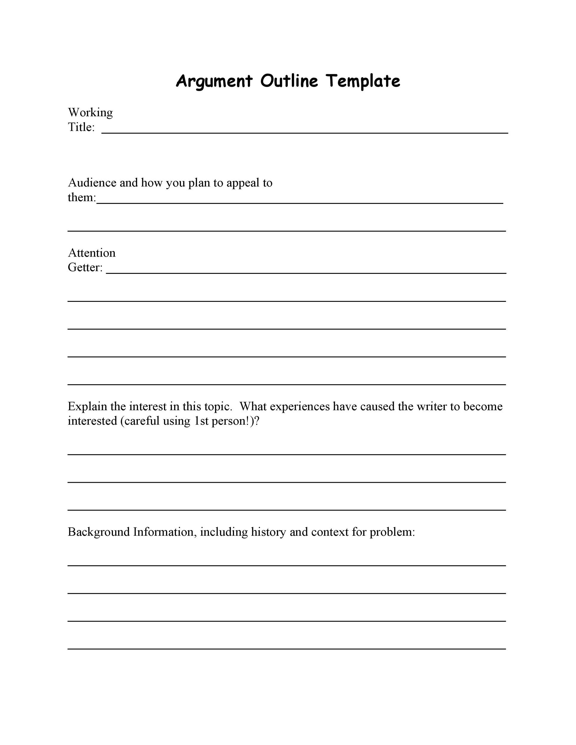 Free Printable Essay Outline Template - Printable Templates