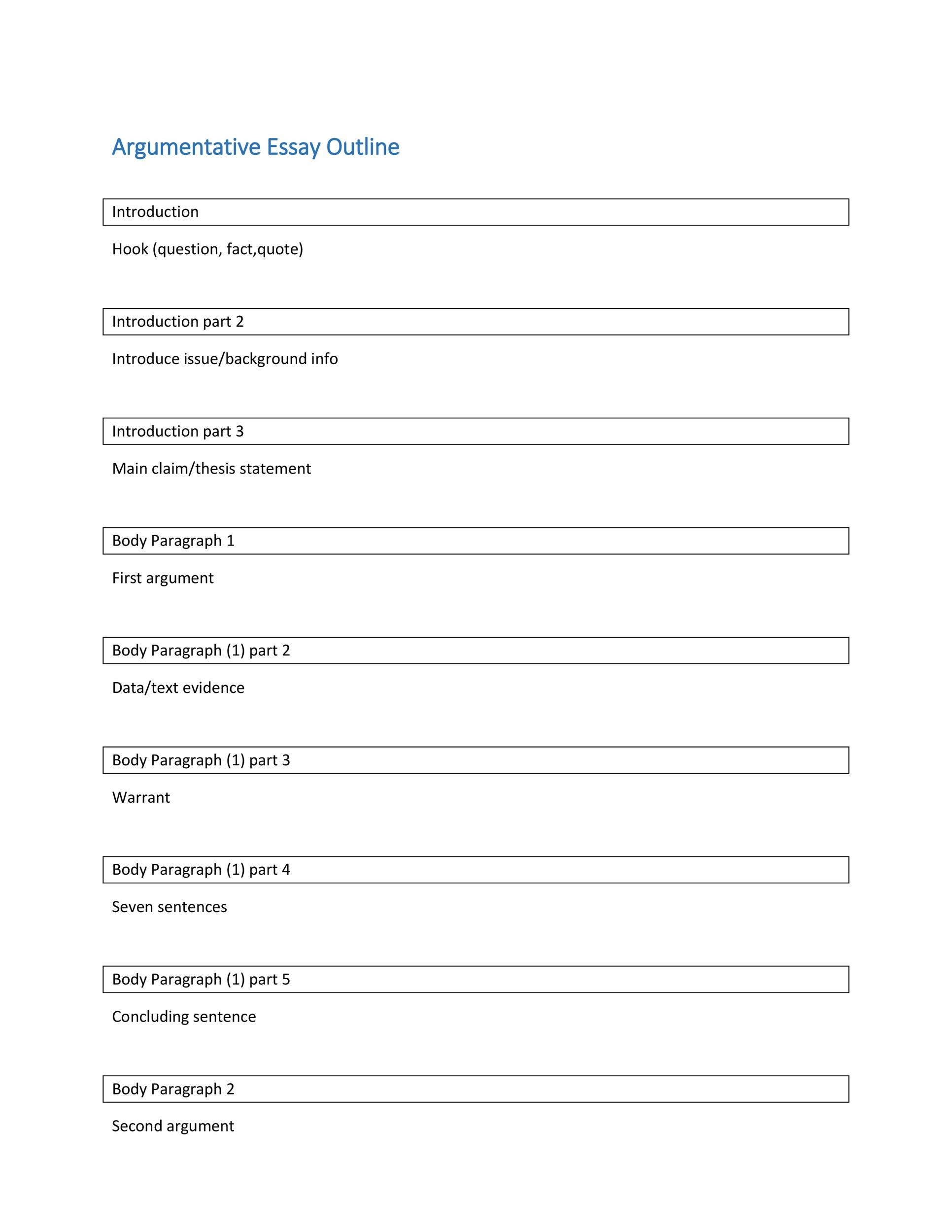 37 Outstanding Essay Outline Templates (Argumentative, Narrative,  Persuasive)