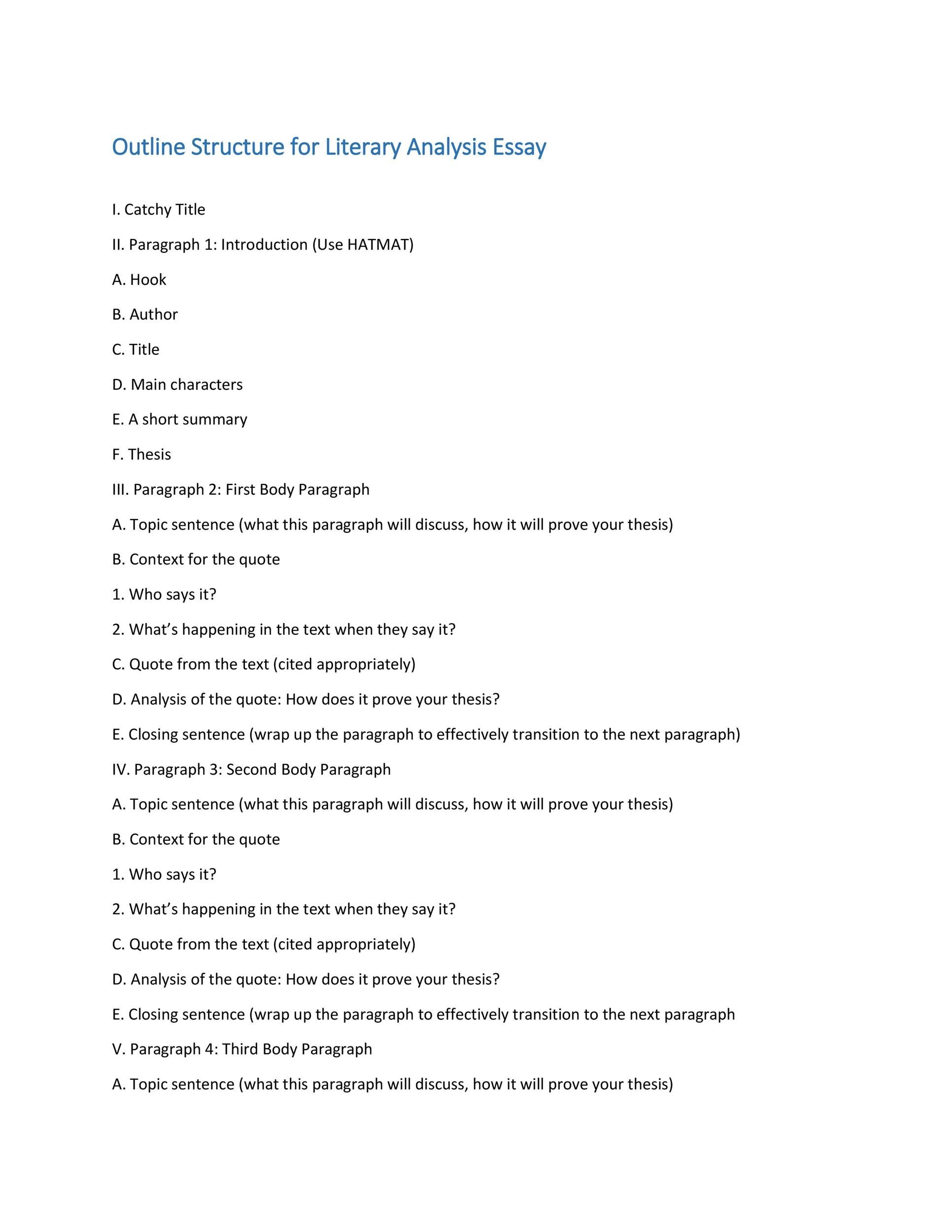 37 Outstanding Essay Outline Templates (Argumentative, Narrative,  Persuasive)