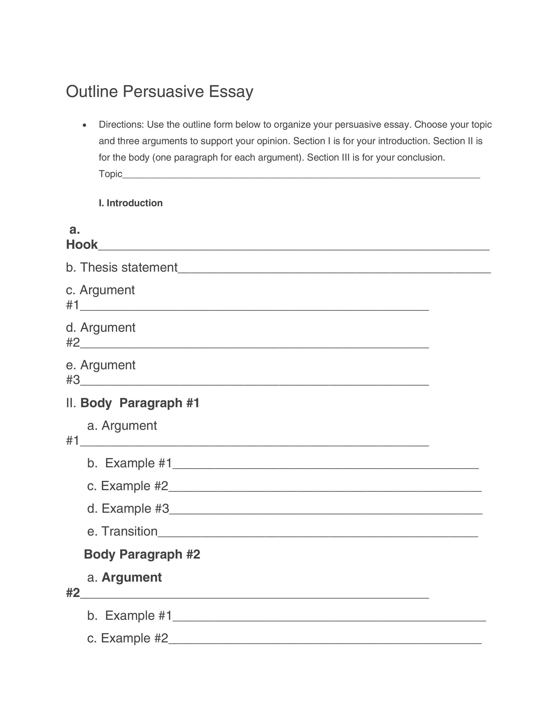 Free Essay Outline Template 25