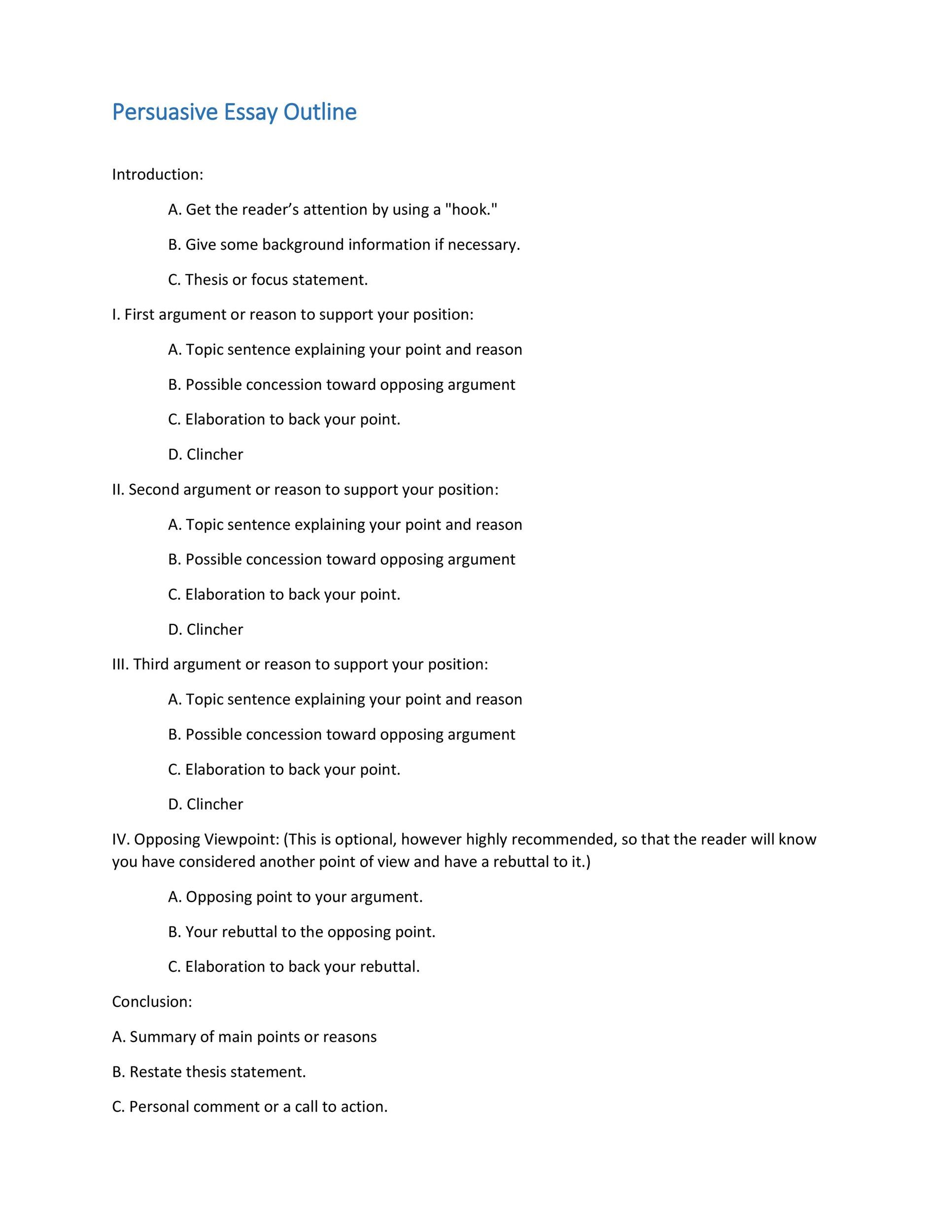 27 Outstanding Essay Outline Templates (Argumentative, Narrative