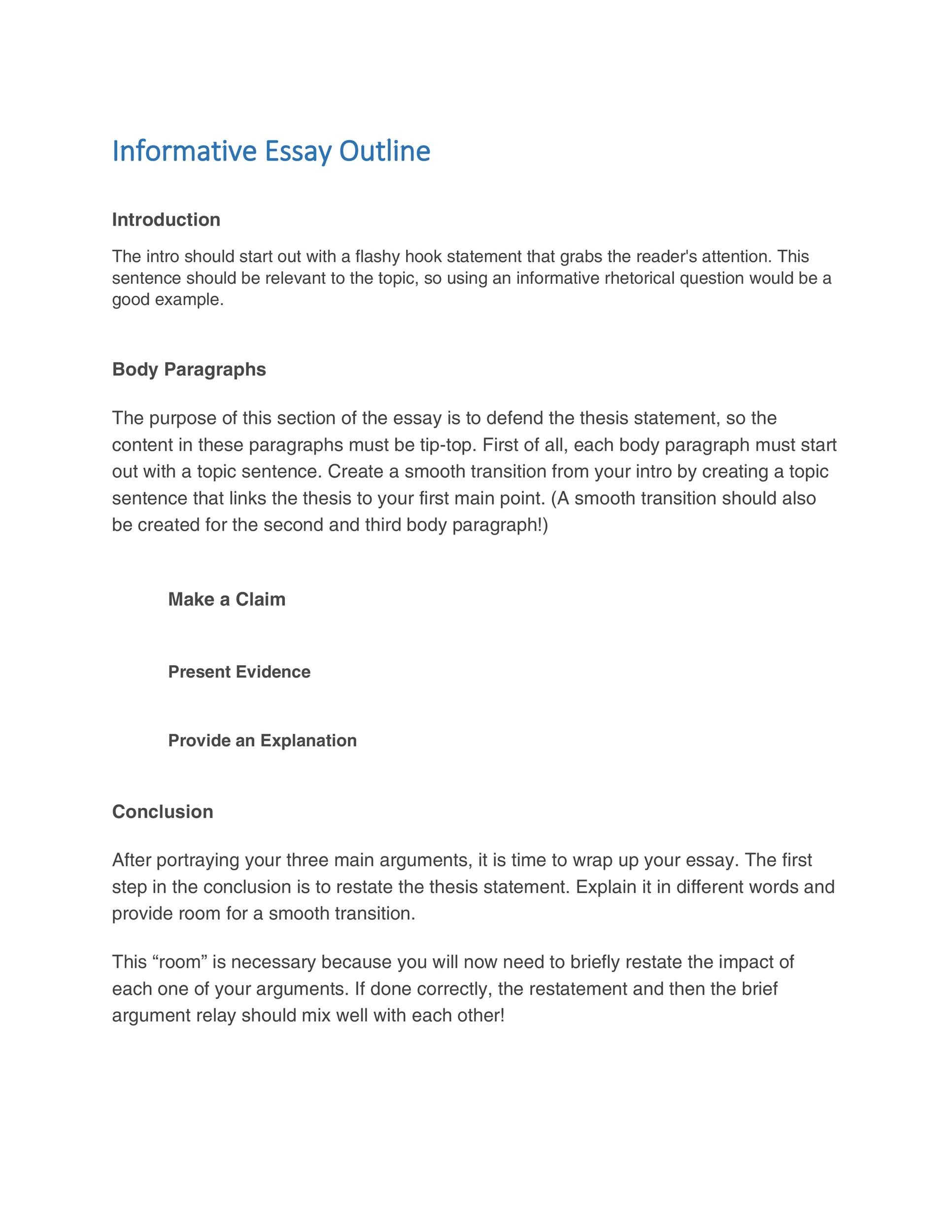 Free Essay Outline Template 36