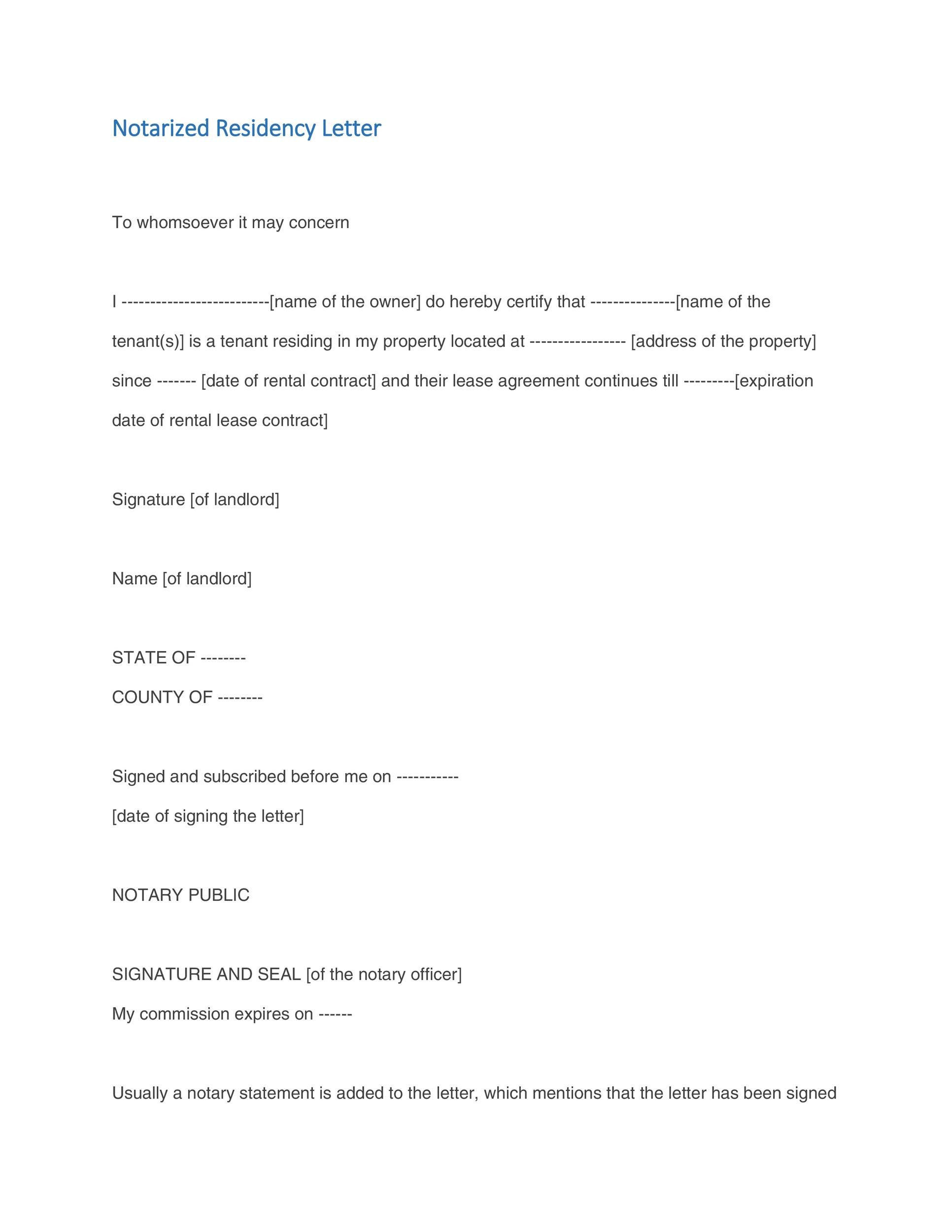Free Notarized Letter Template 14