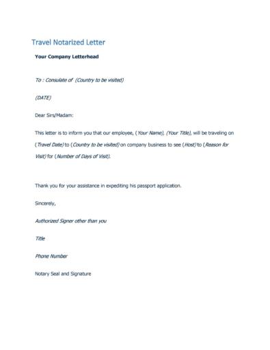 30+ Professional Notarized Letter Templates ᐅ TemplateLab
