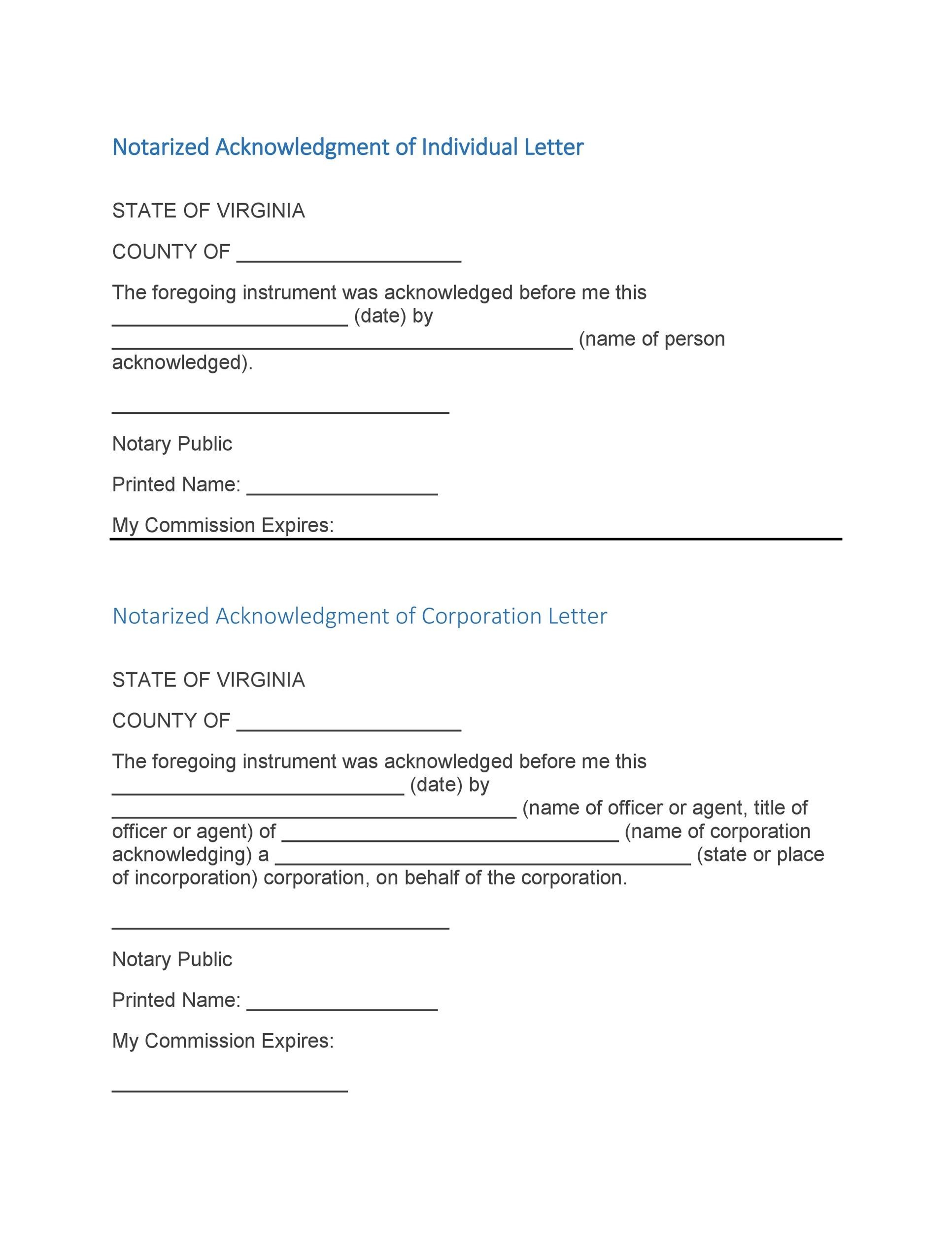 Free Notarized Letter Template 25