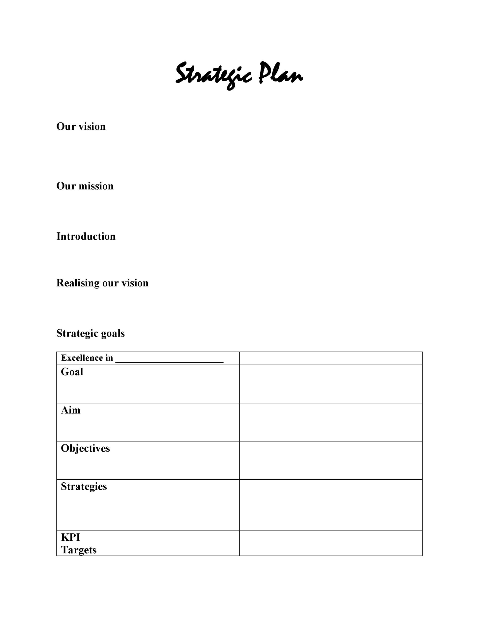 Free Strategic Plan Template 22