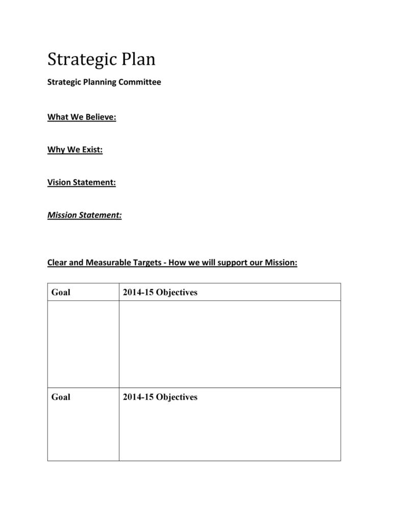 outline for strategic business plan