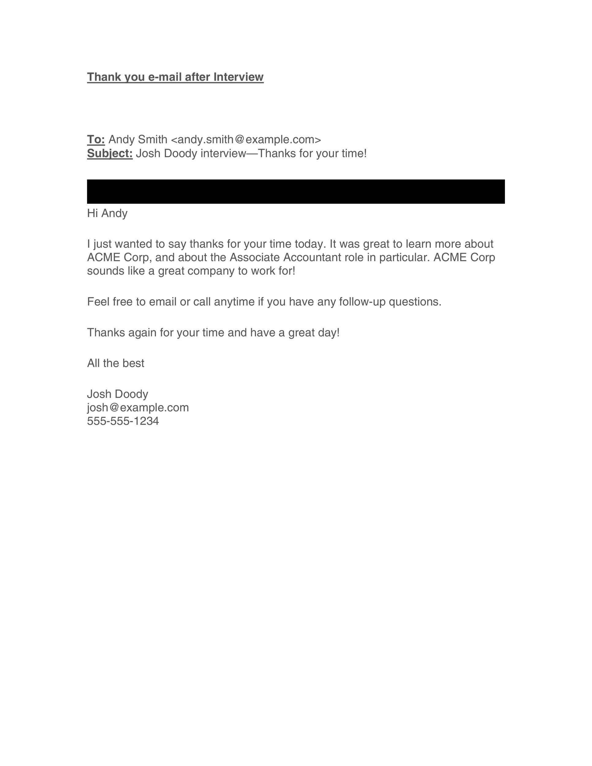 8 Follow Up Email After Interview Template - Perfect Template Ideas